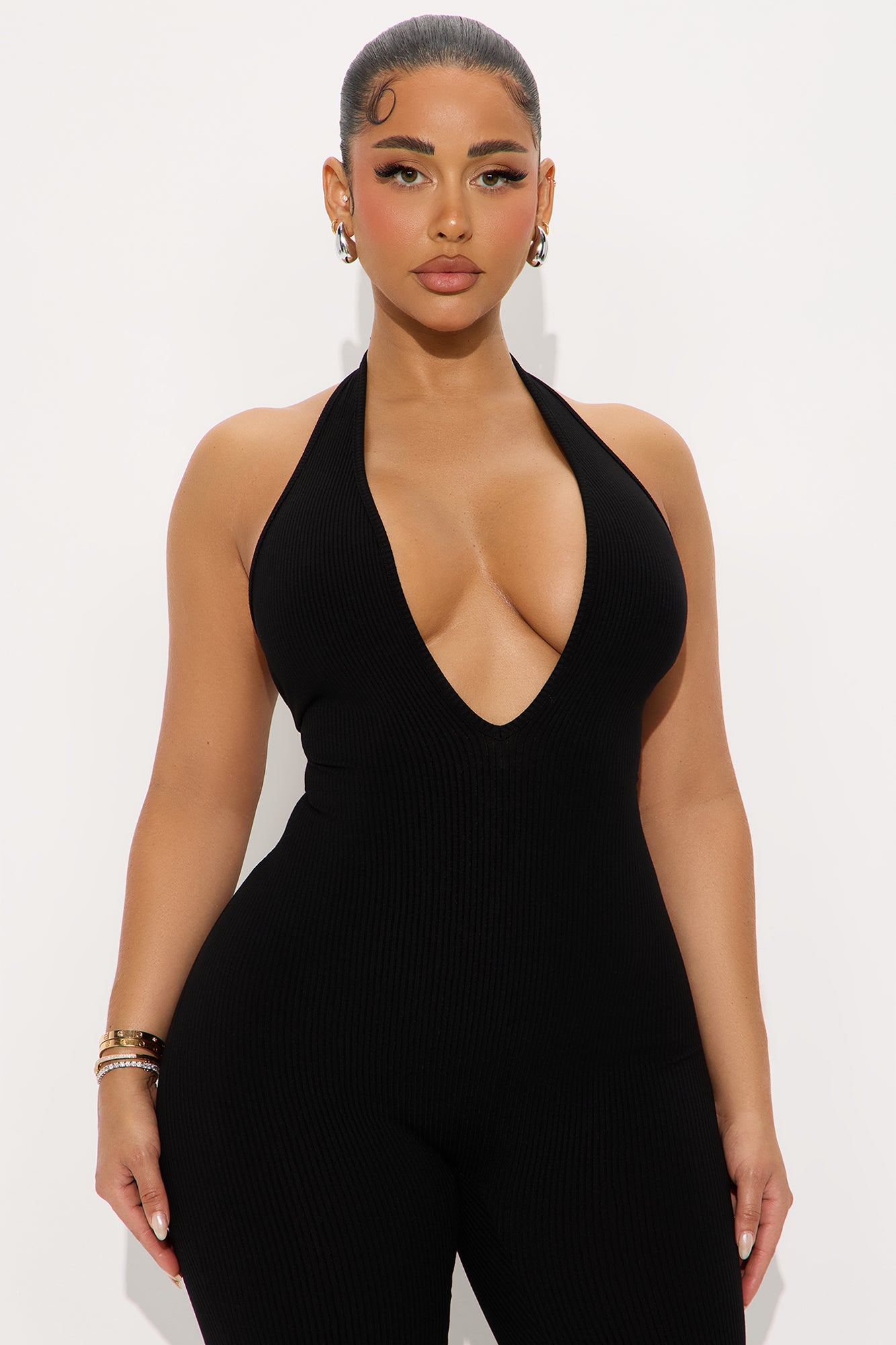 Ana Halter Snatched Jumpsuit - Black