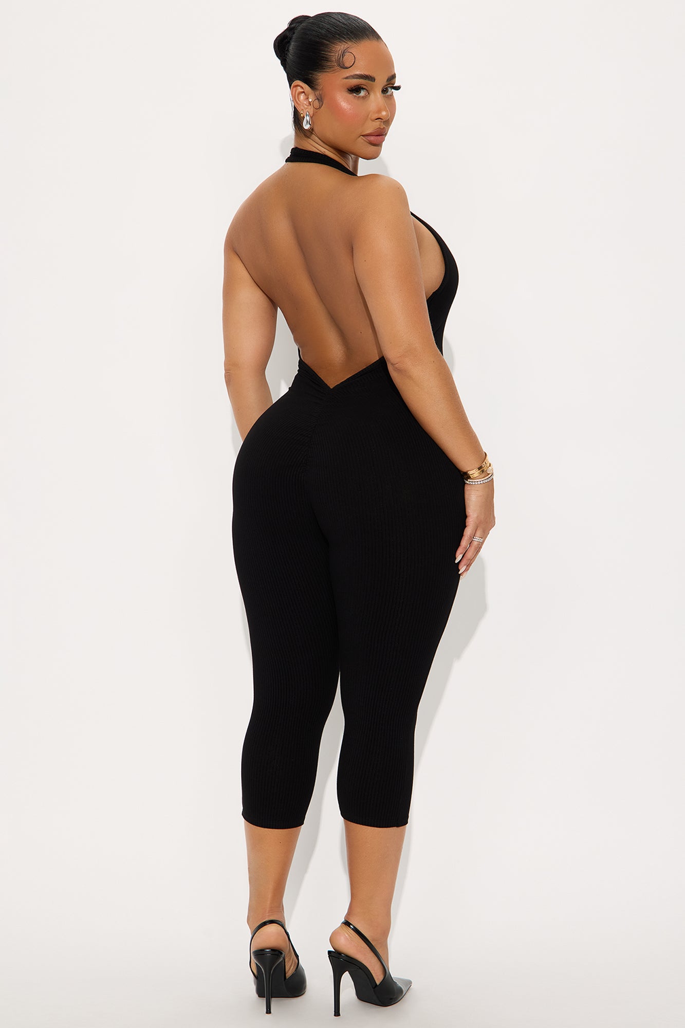 Ana Halter Snatched Jumpsuit - Black