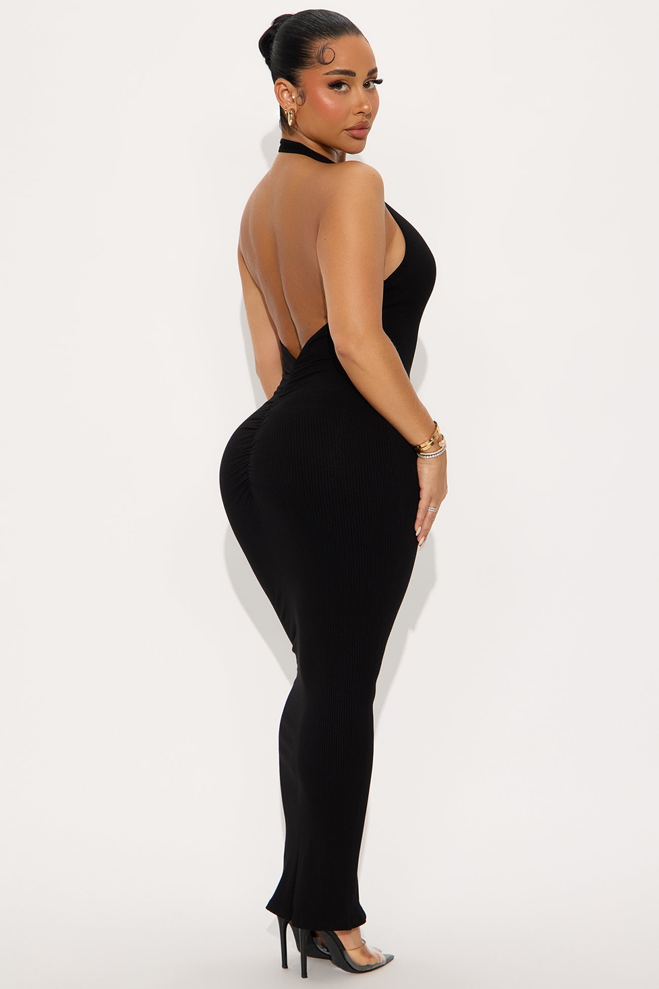 Ana Halter Snatched Maxi Dress - Black