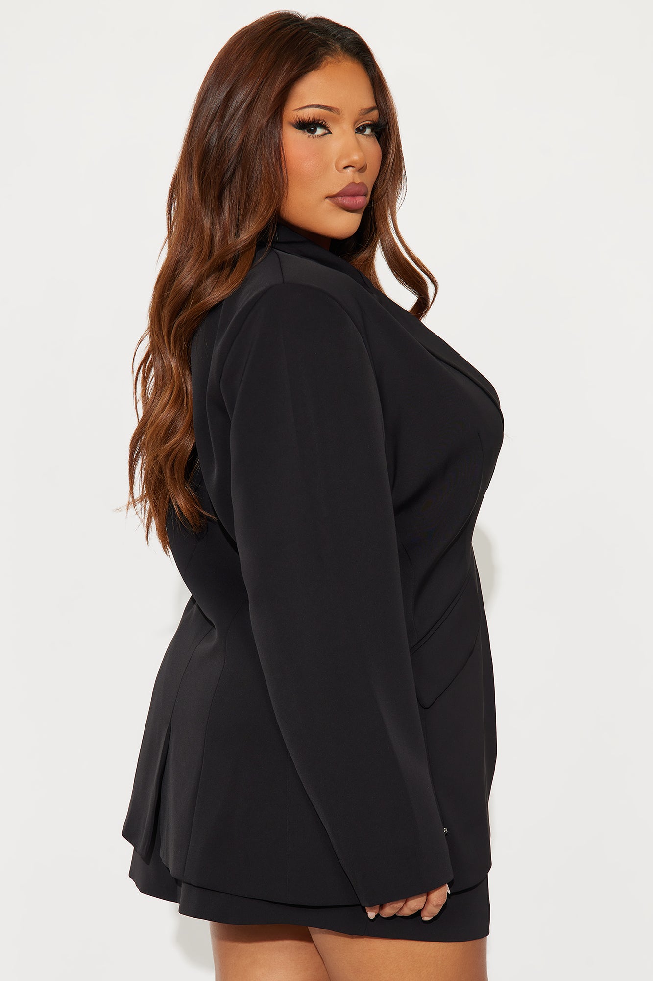 Pinned Perfection Oversized Blazer - Black
