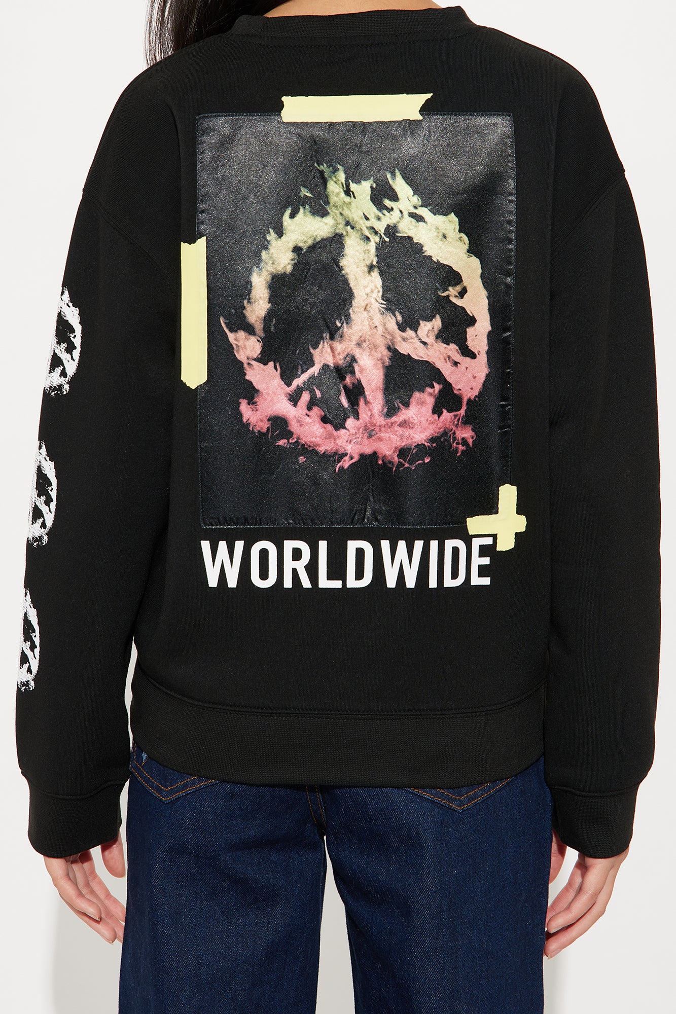 Mini She's Worldwide Crew Neck Sweatshirt - Black