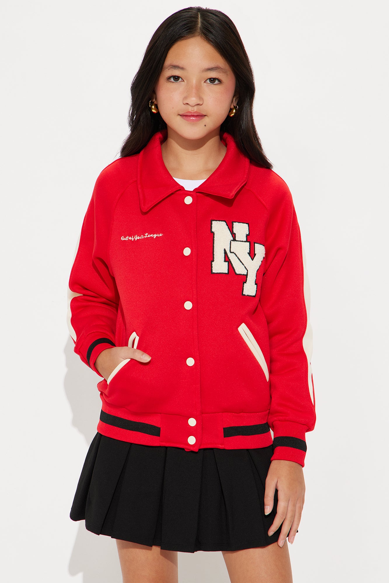 Mini Good Sport Varsity Jacket - Red