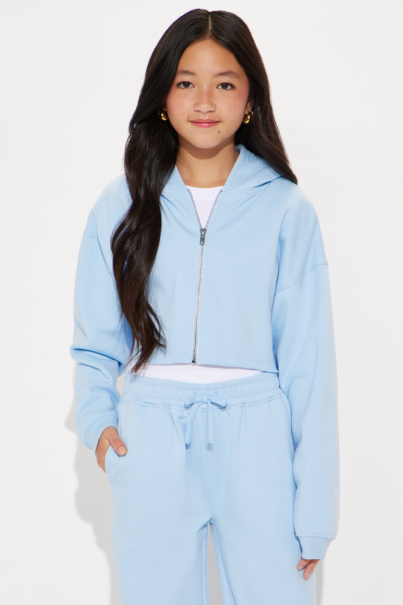 Mini On The Way Sweatpant Set - Light Blue