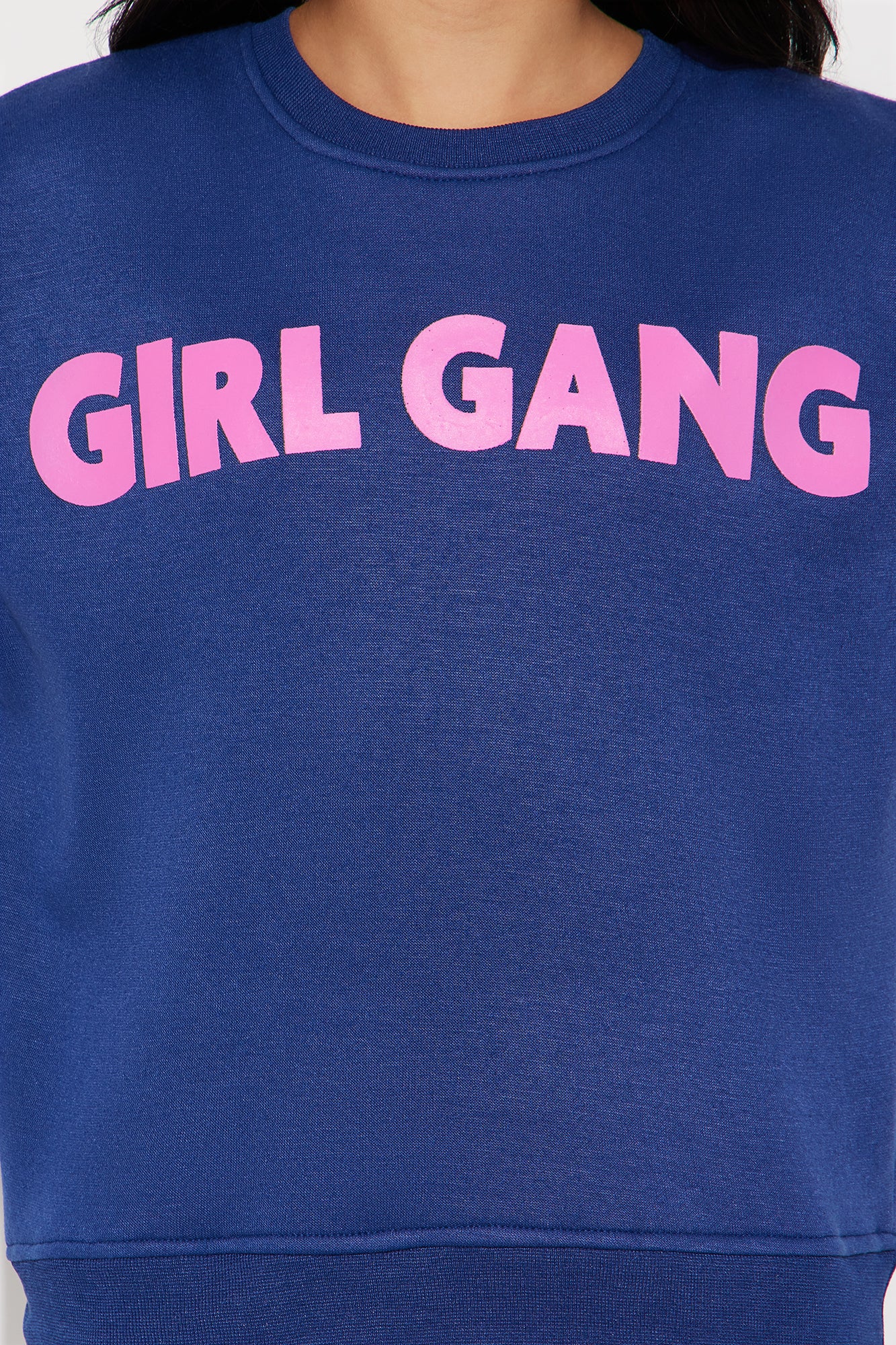 Mini Girl Gang Forever Crew Neck Sweatshirt - Navy