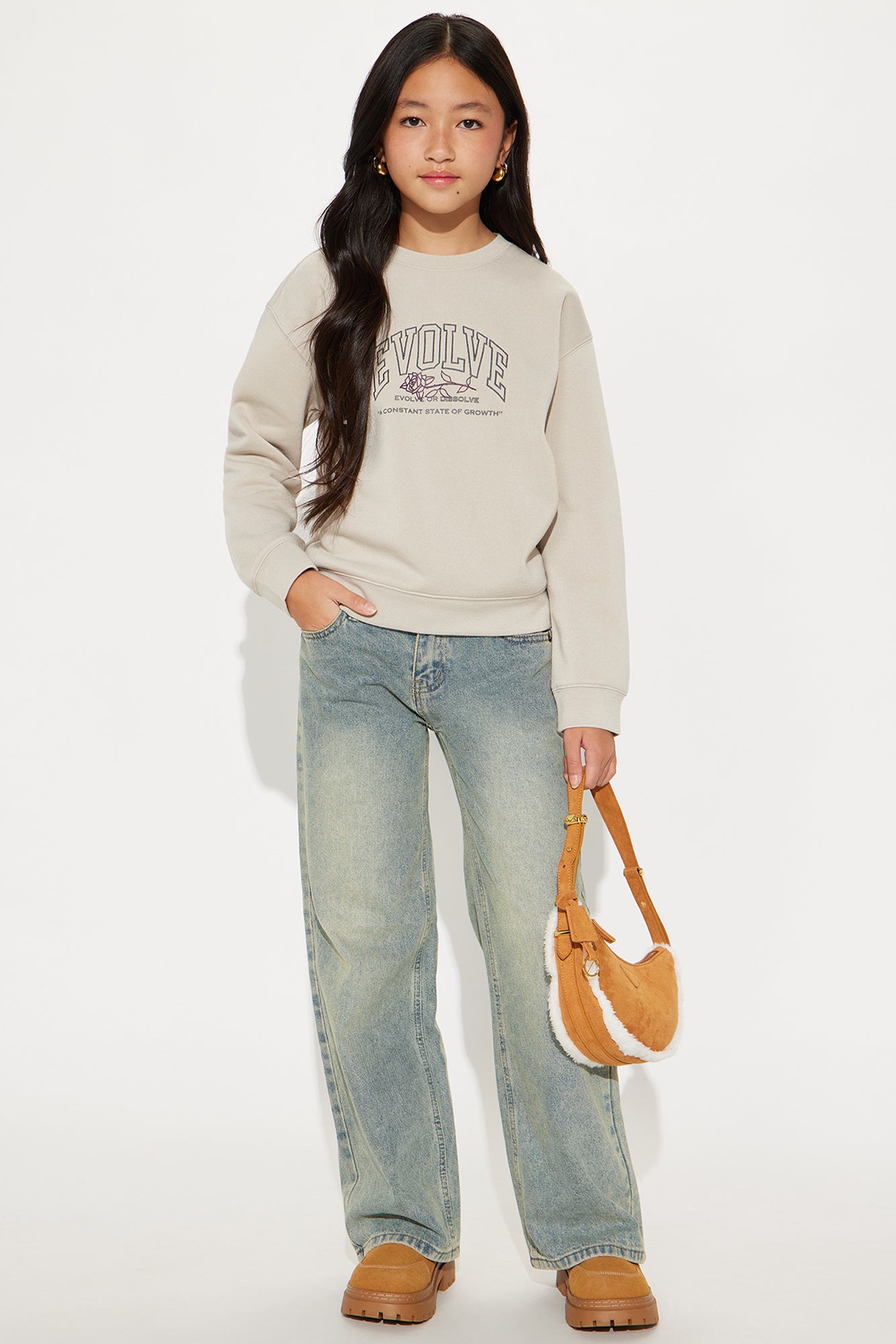 Mini Evolve Washed Sweatshirt - Sand