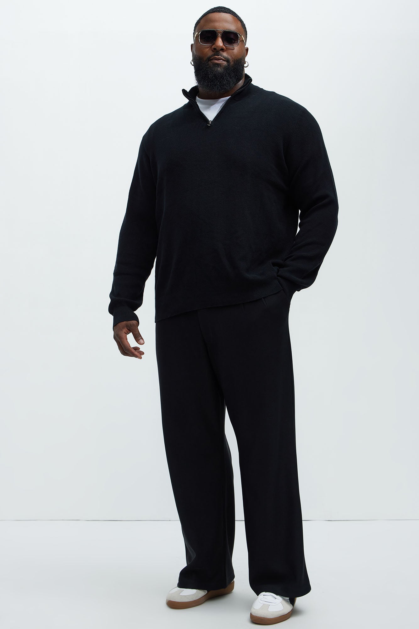Shawn Quarter Zip Sweater - Black
