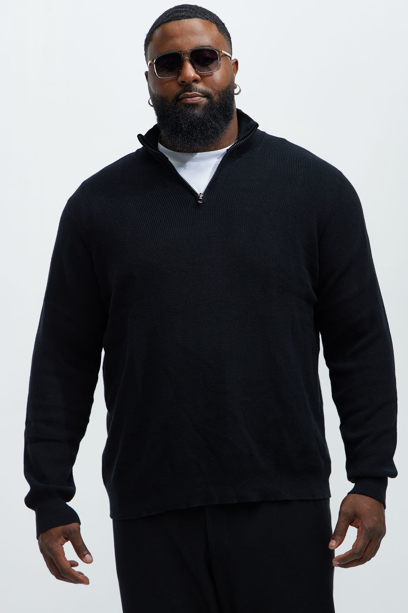 Shawn Quarter Zip Sweater - Black
