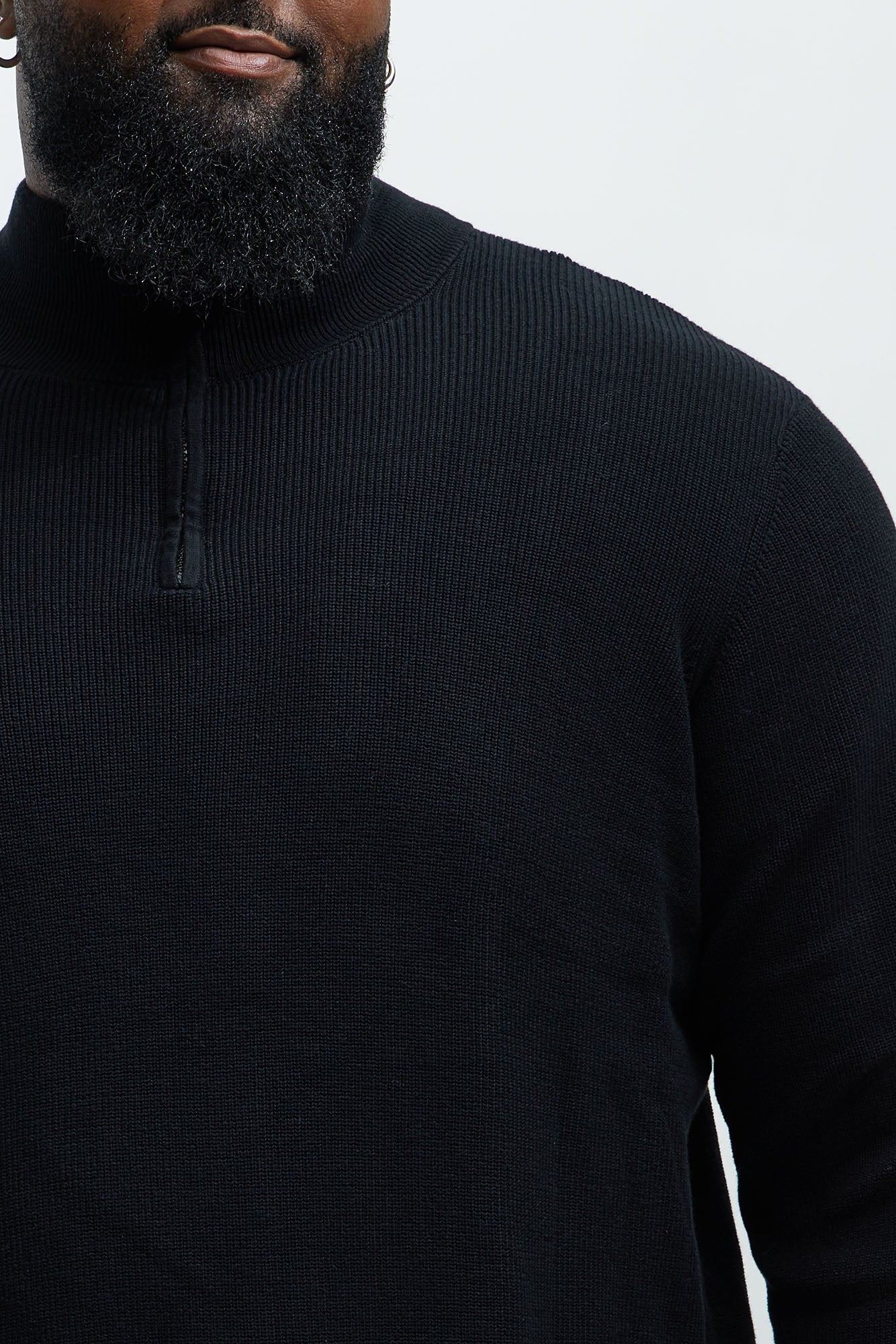 Shawn Quarter Zip Sweater - Black