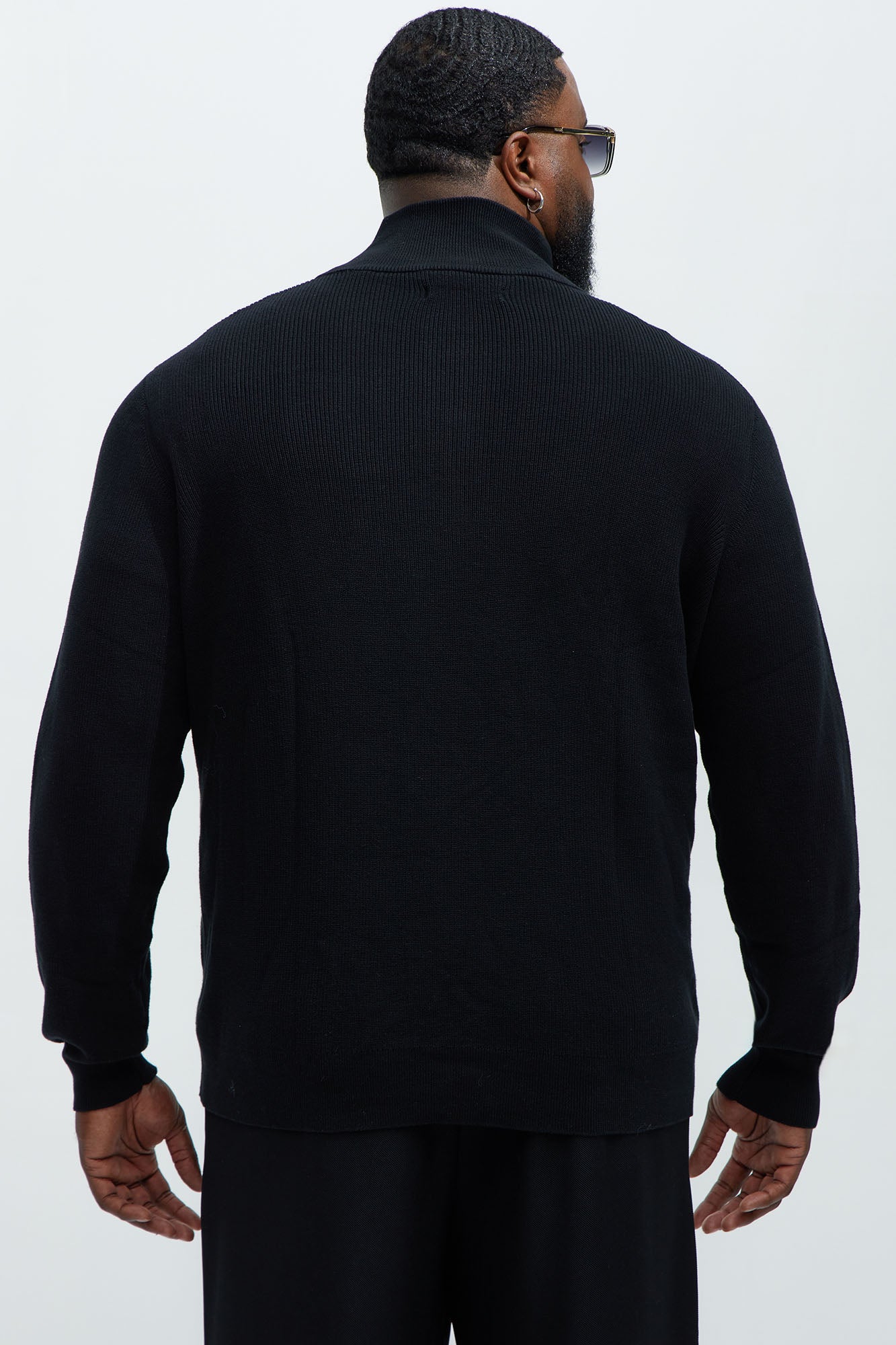 Shawn Quarter Zip Sweater - Black