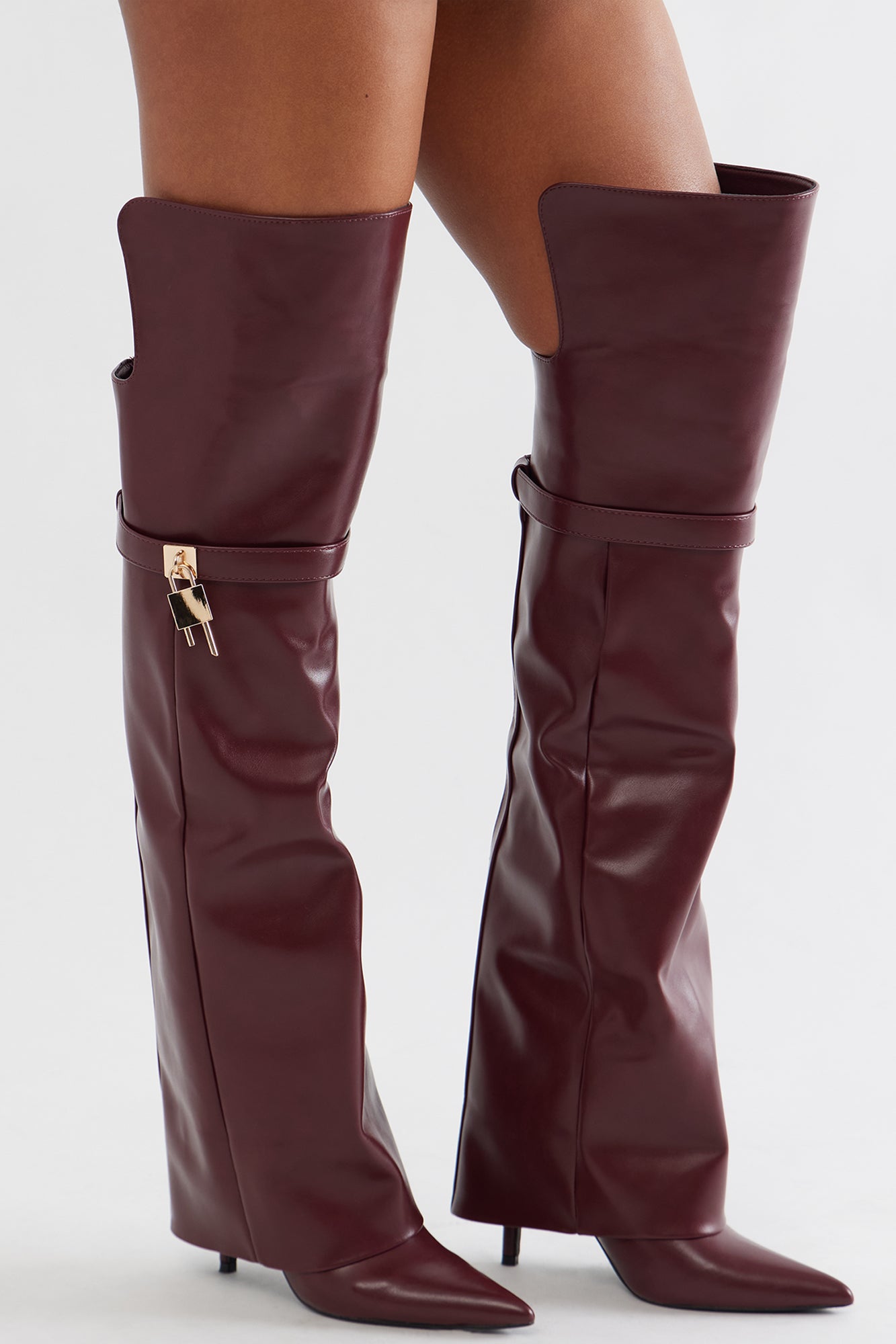 High Standards Overlay Boots - Burgundy