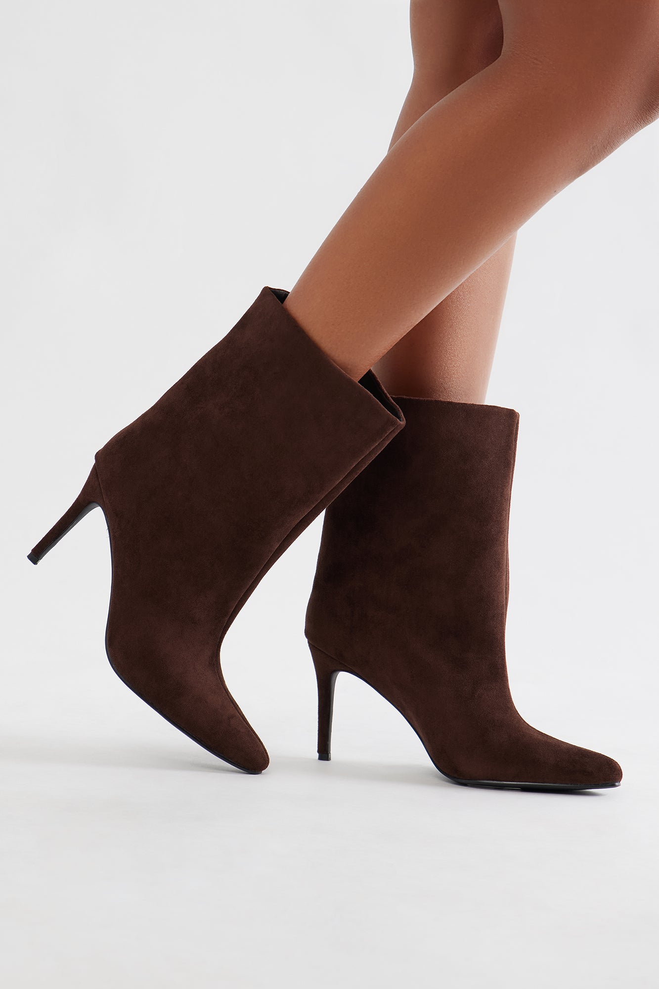 Sabelle Stiletto Booties - Chocolate