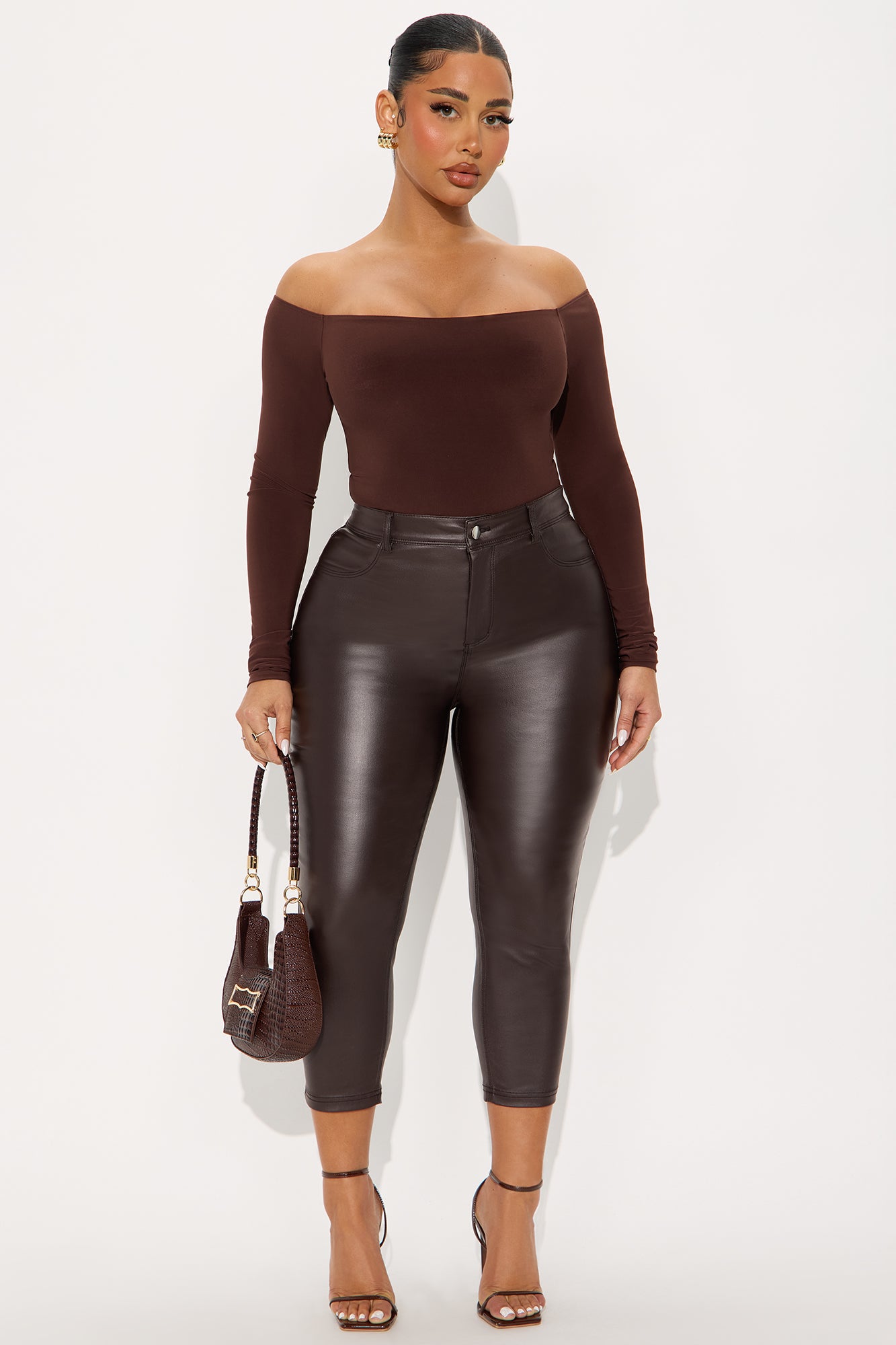 Sammie High Rise Capri - Chocolate