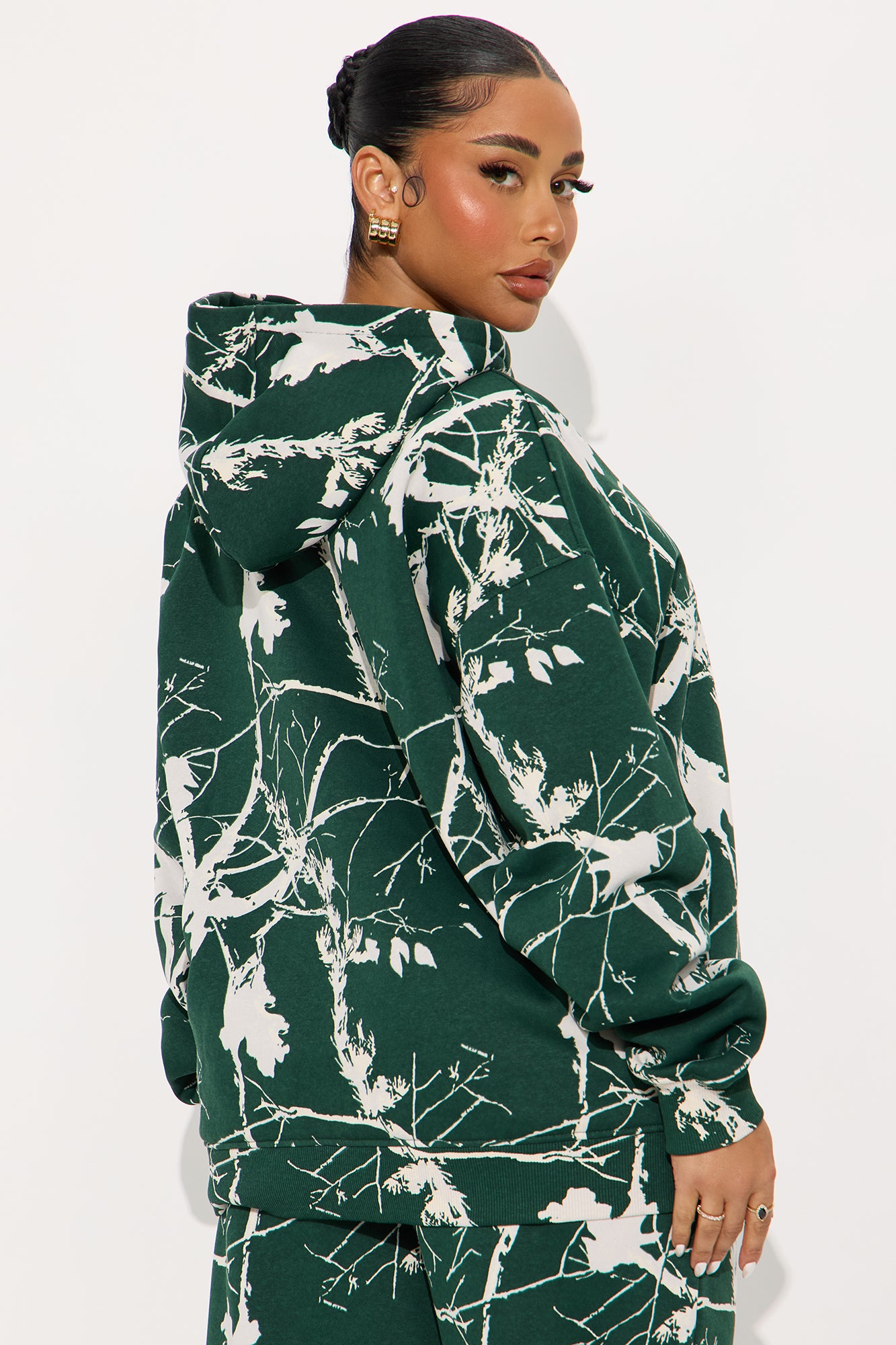 Kendall Washed Fleece Lounge Hoodie - Hunter