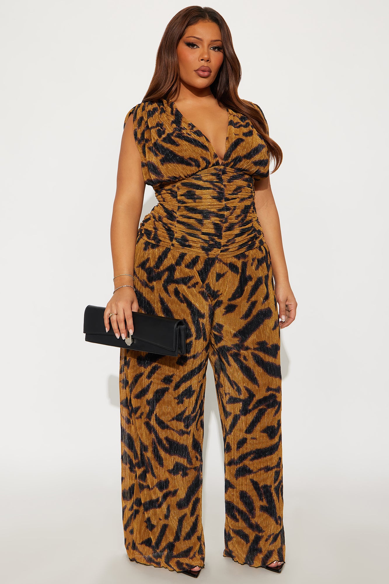 Animal Attraction Wide Leg Jumpsuit - Gold