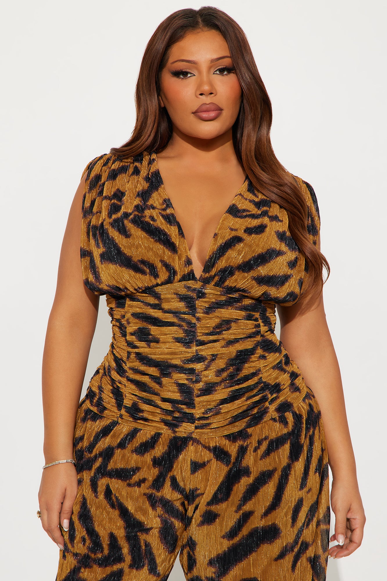 Animal Attraction Wide Leg Jumpsuit - Gold