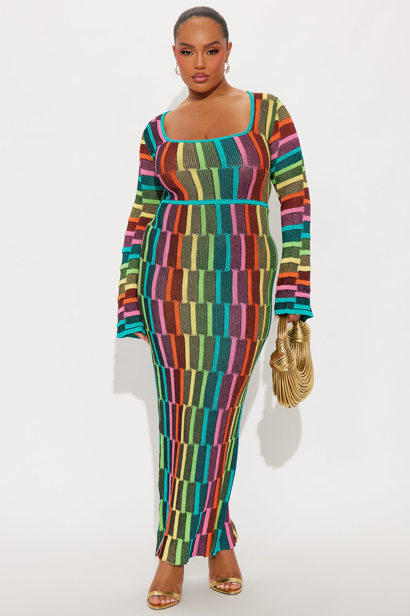 Sia Long Sleeve Maxi Dress - Multi Color