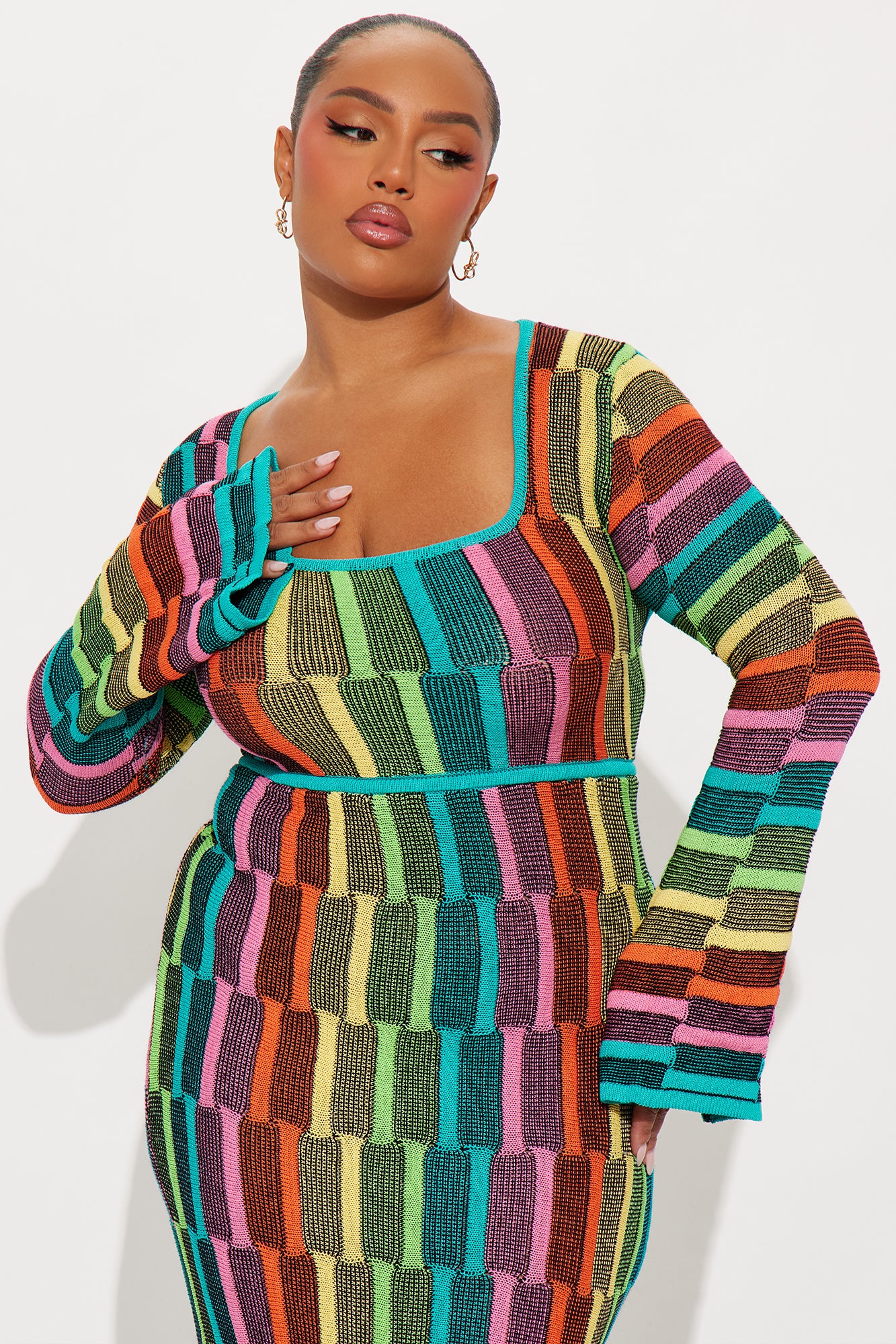 Sia Long Sleeve Maxi Dress - Multi Color