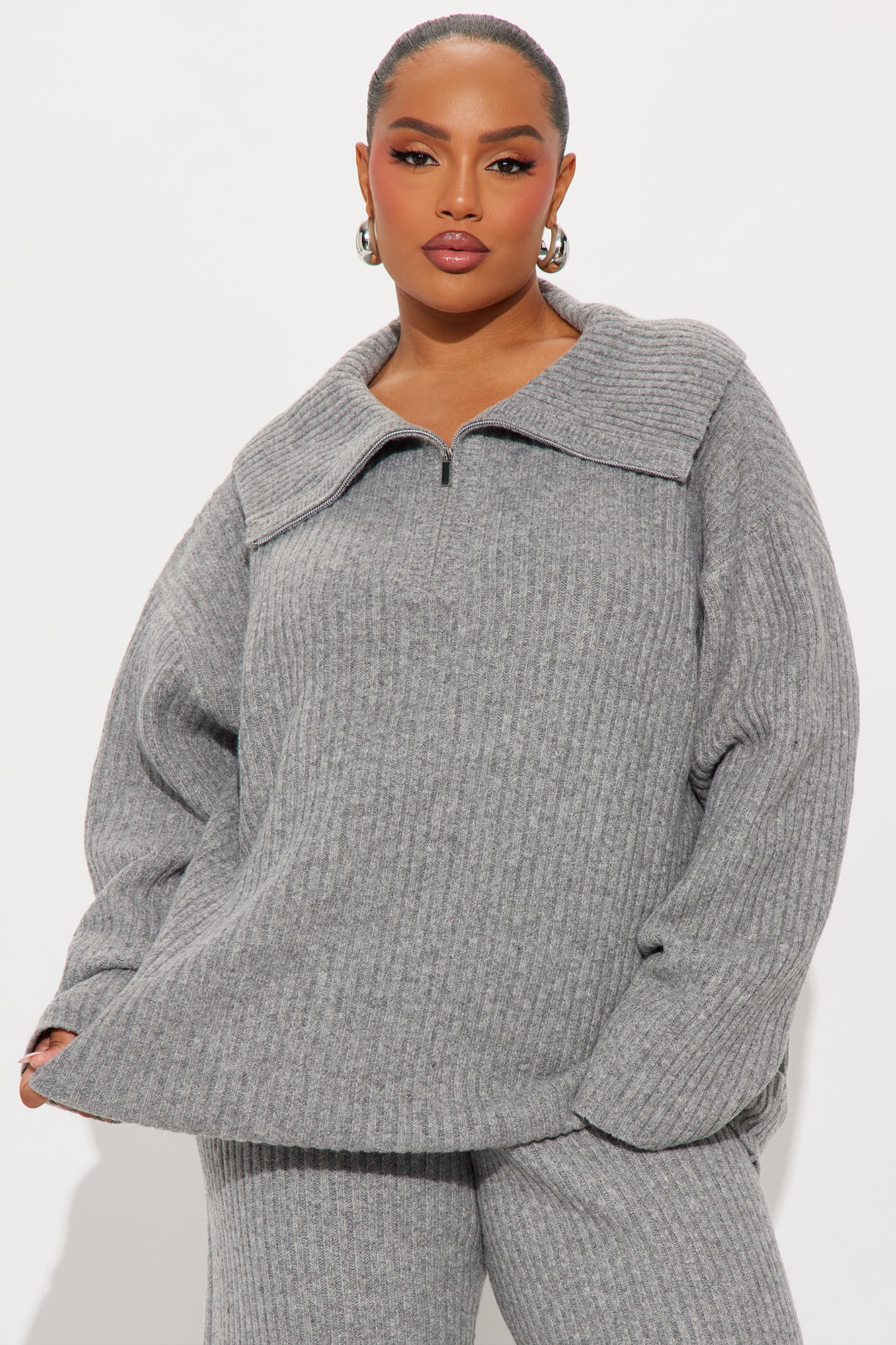 Monroe Slouchy Sweater Pant Set - Grey