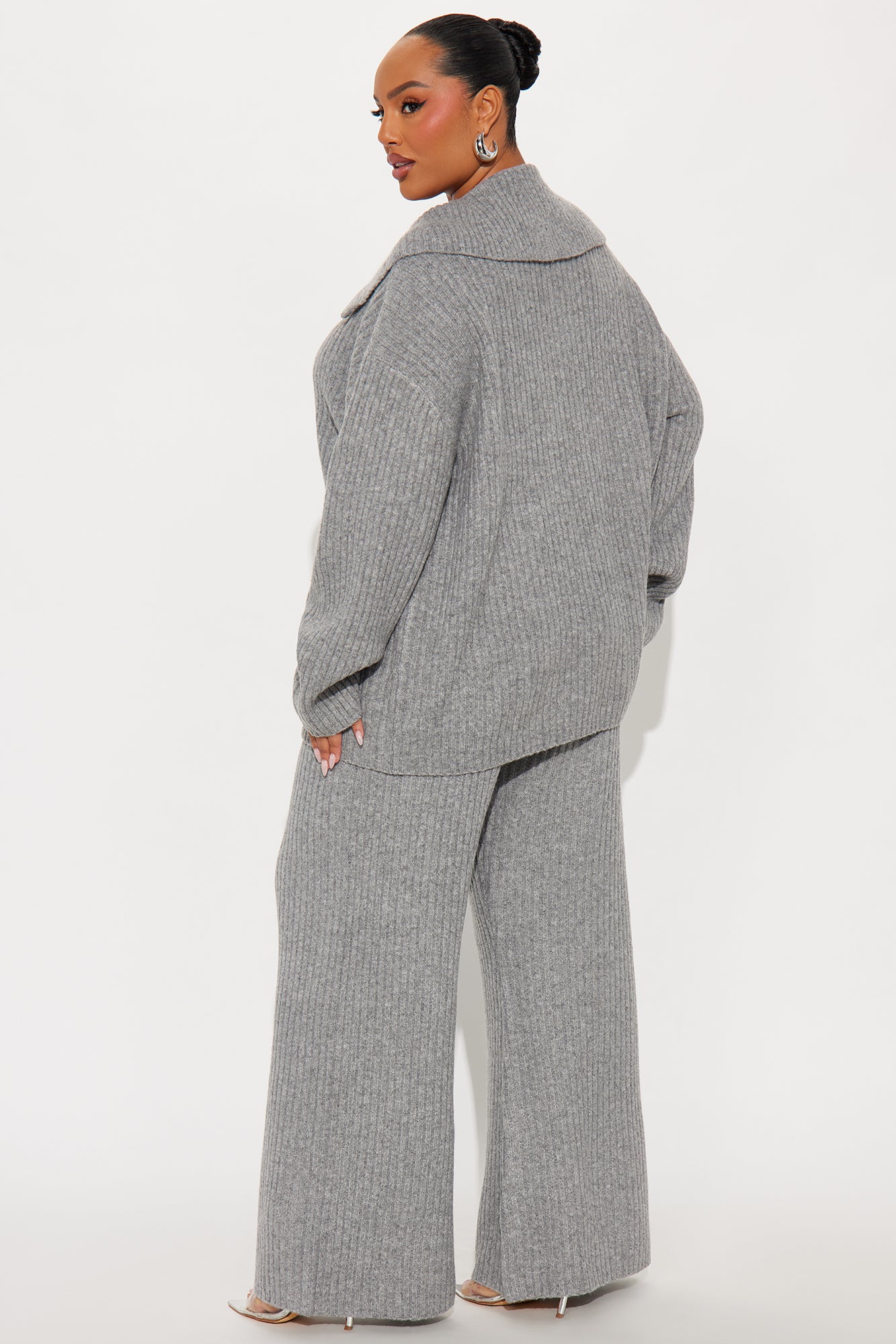 Monroe Slouchy Sweater Pant Set - Grey