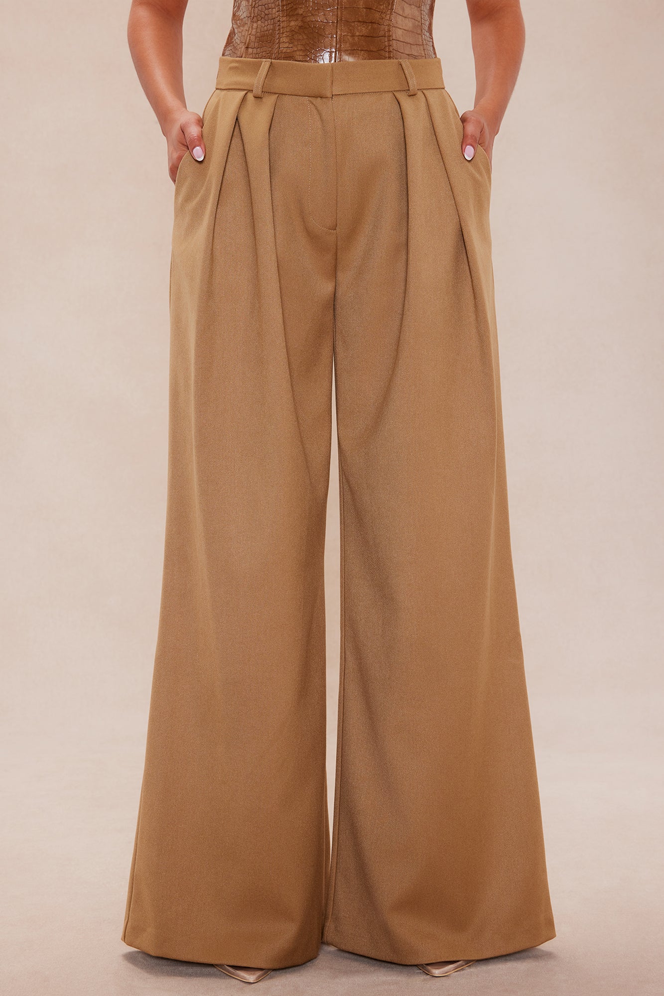 Mila Wide Leg Pant - Khaki