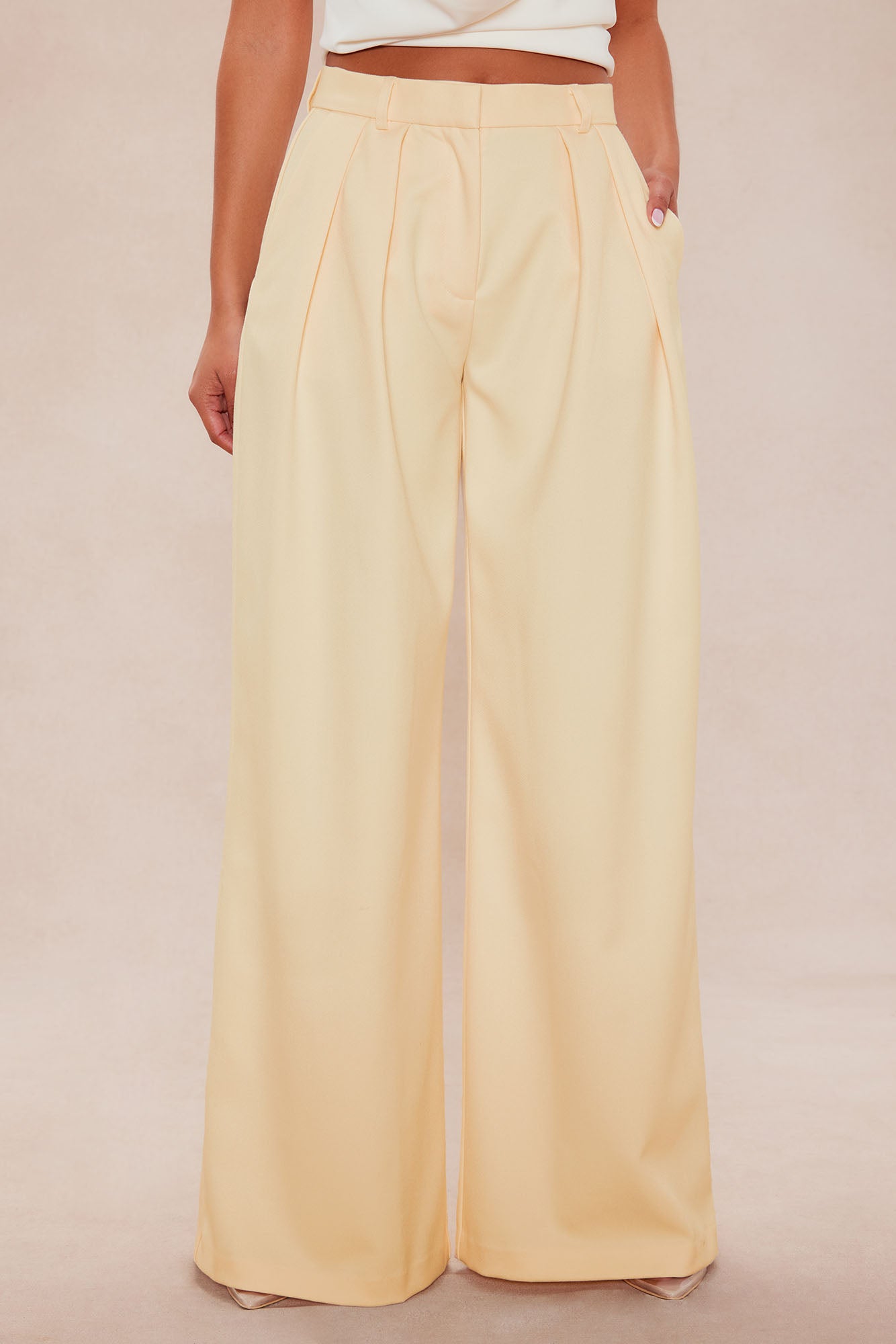 Mila Wide Leg Pant - Cream