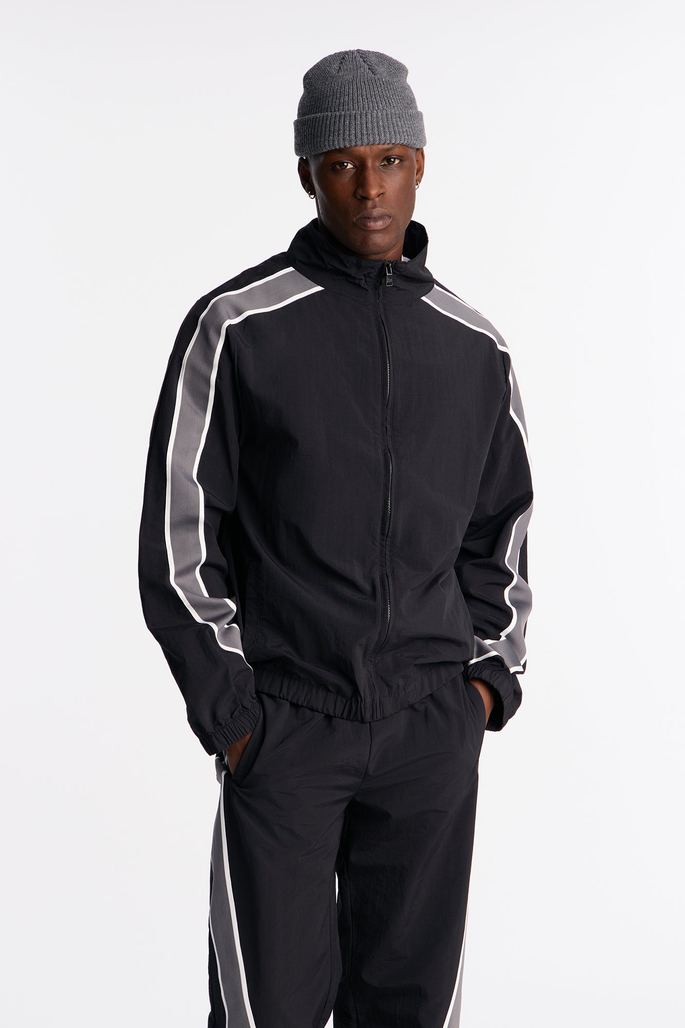 Prep The Field Color Block Windbreaker Jacket - Black/combo
