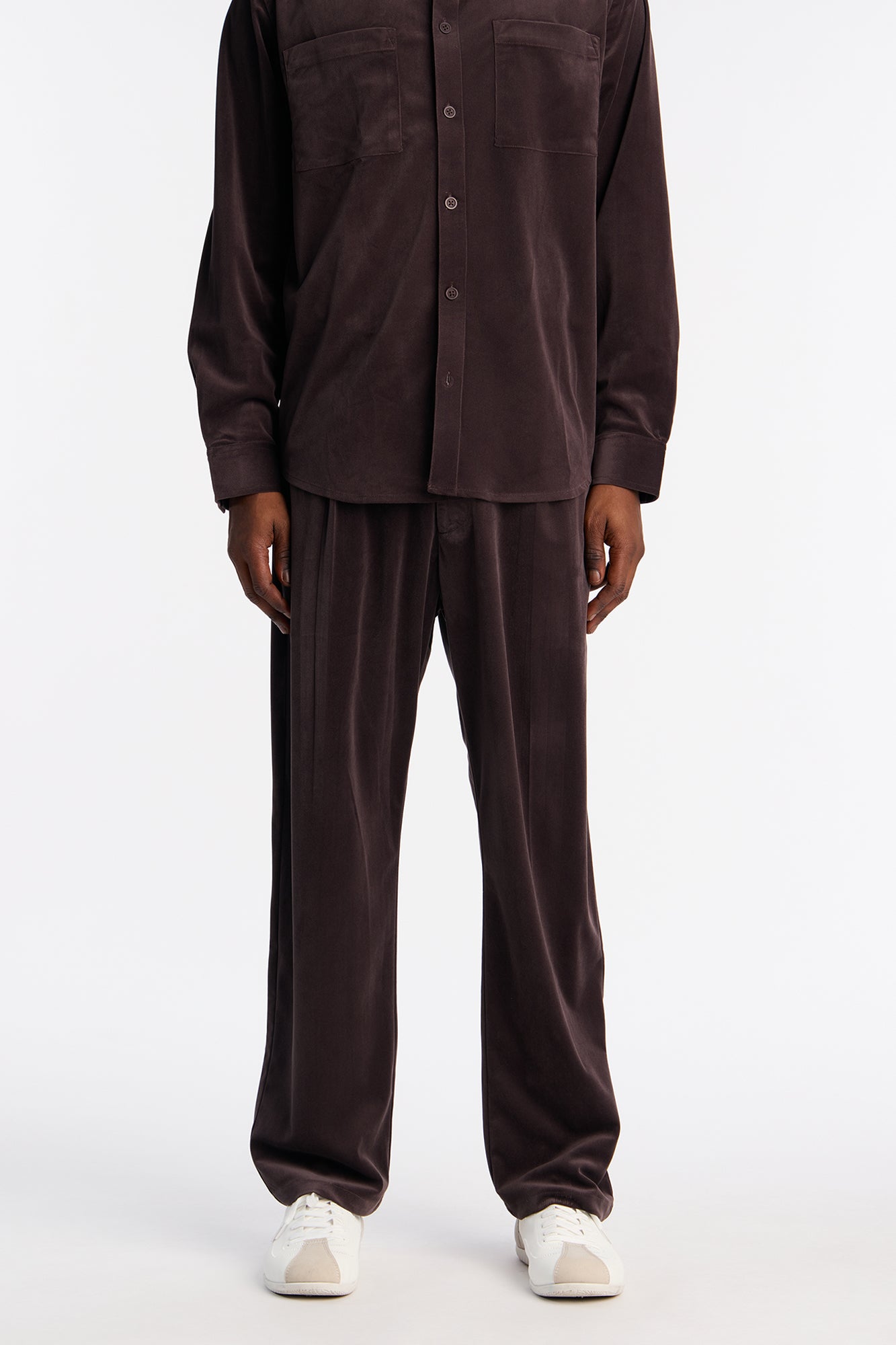 Straight Lincoln Park Textured Trouser - Brown
