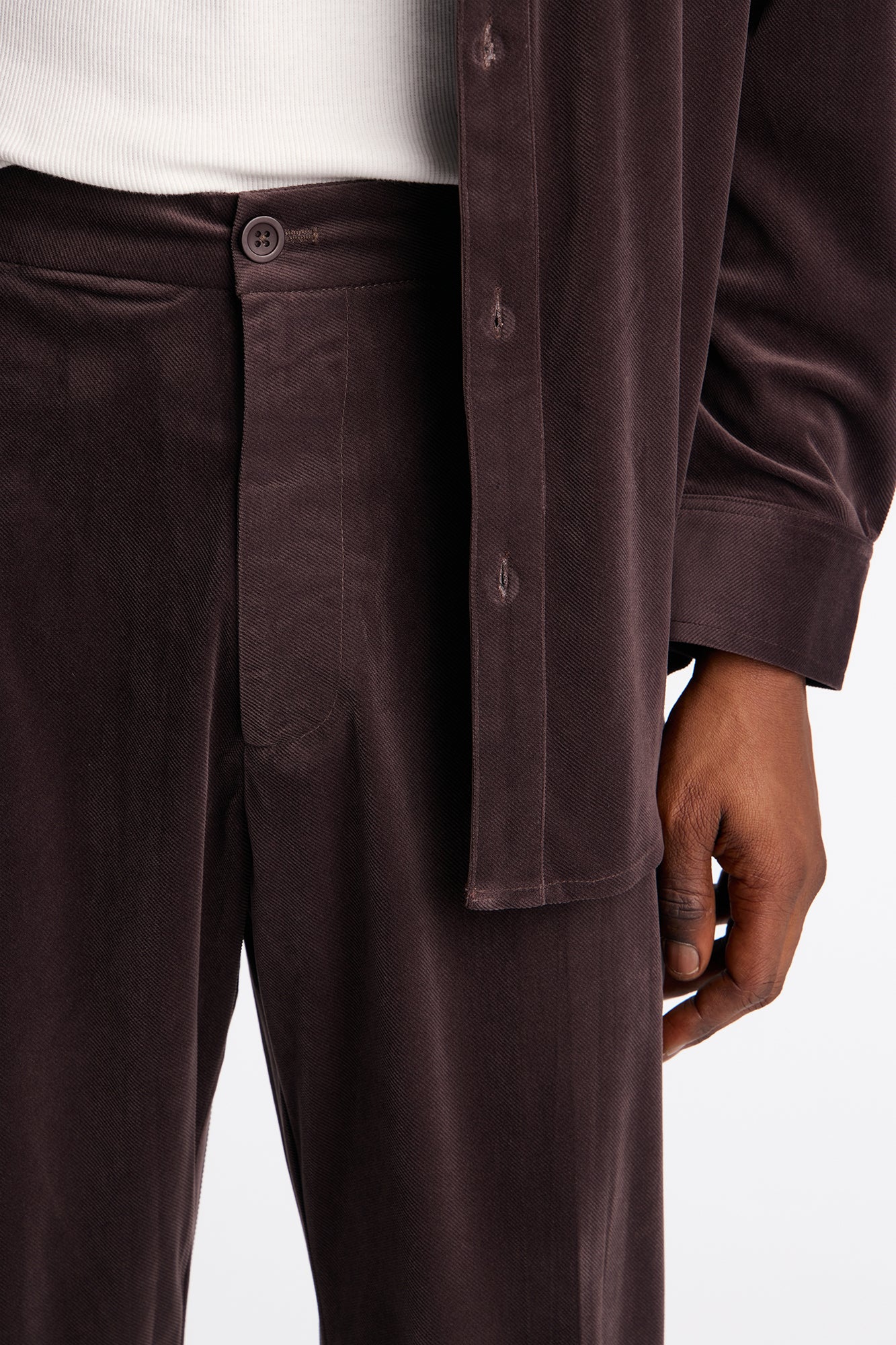 Straight Lincoln Park Textured Trouser - Brown
