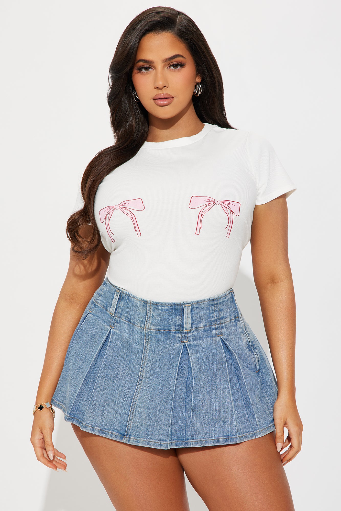 Southern Social Bow Tee - White