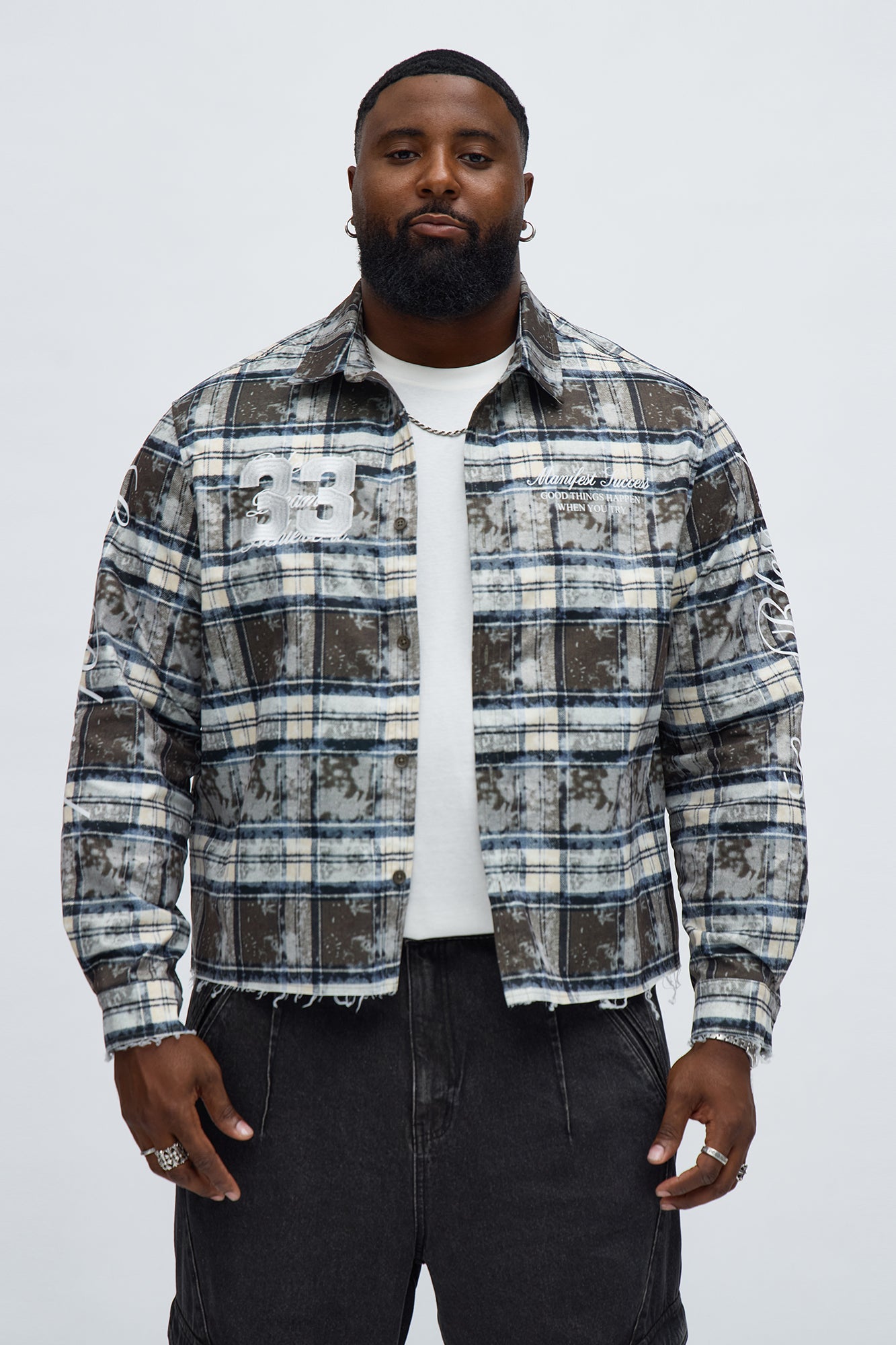 Cropped Manifest Button Up Shirt - Olive