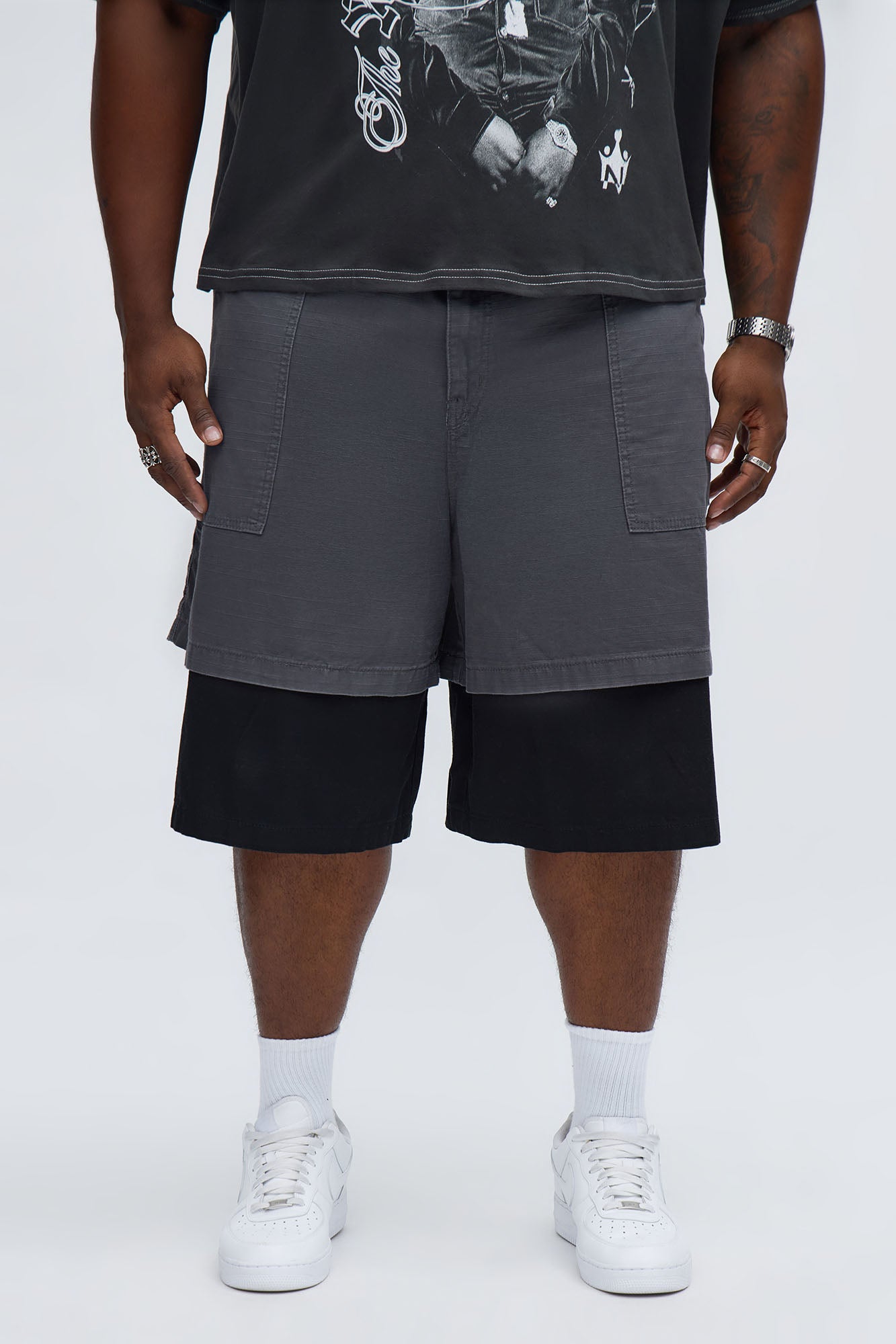 Nostrand Color Blocked Short Bottoms - Grey/Black