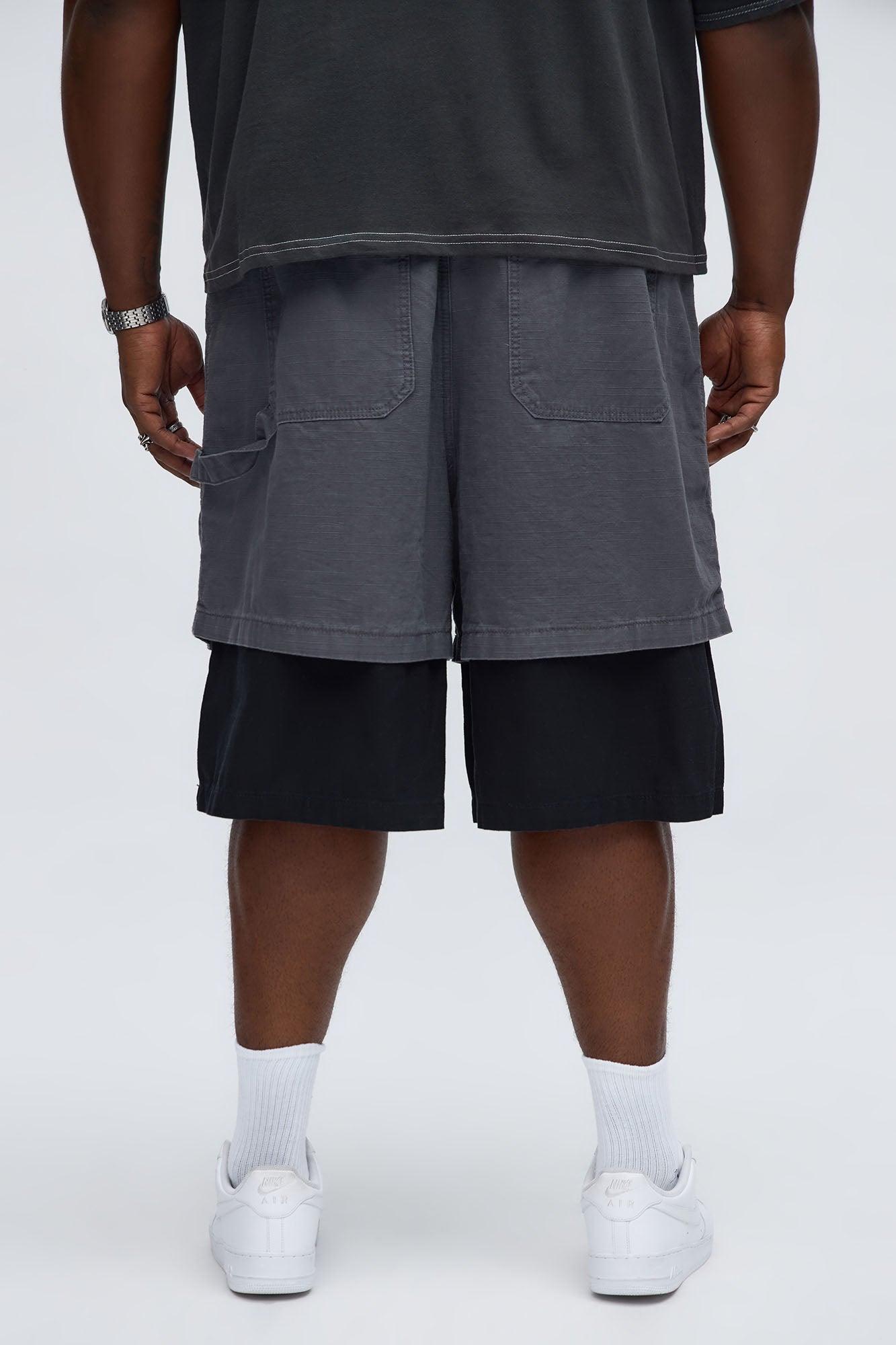 Nostrand Color Blocked Short Bottoms - Grey/Black