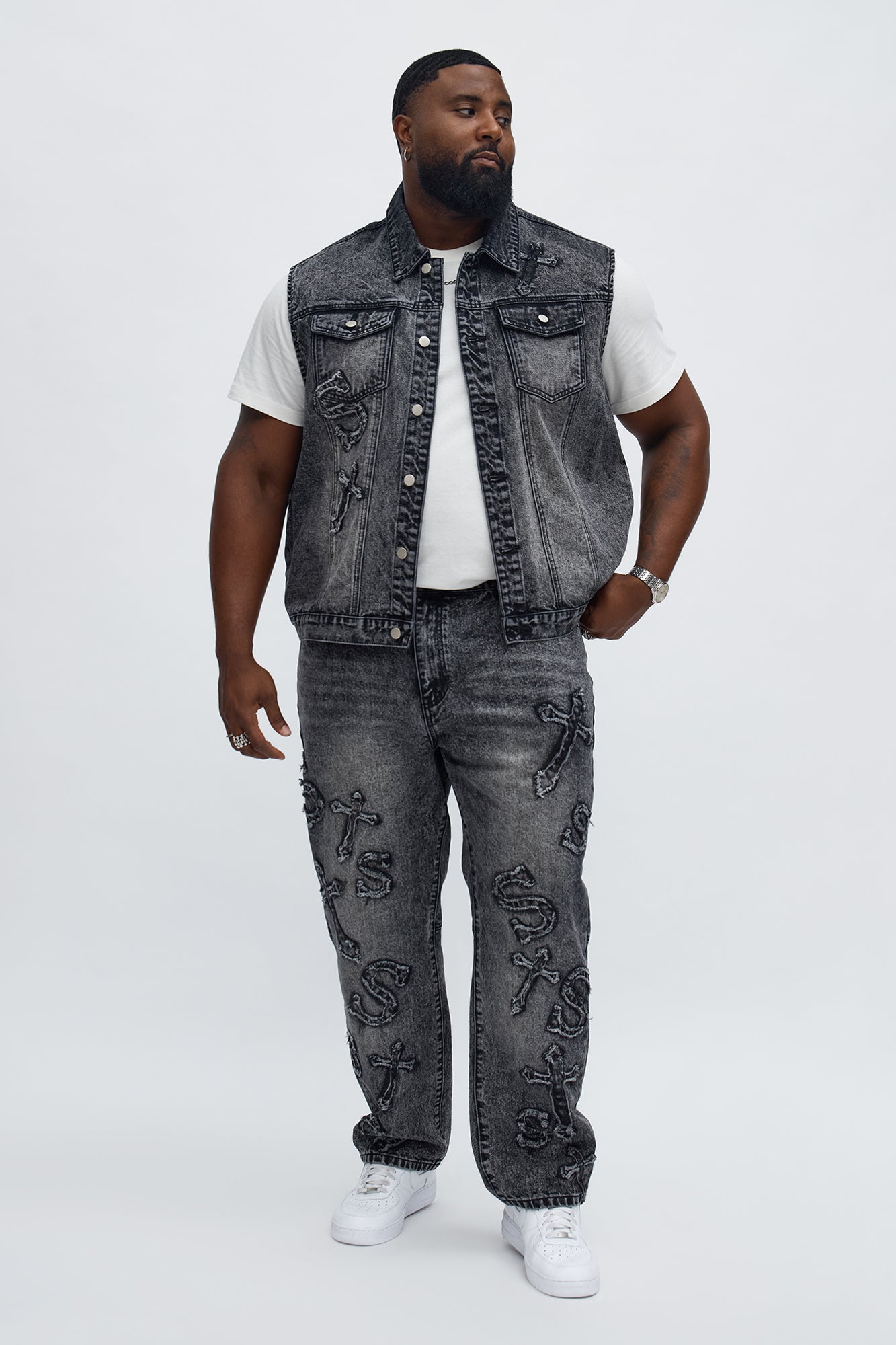 Street Testament Denim Vest - Grey