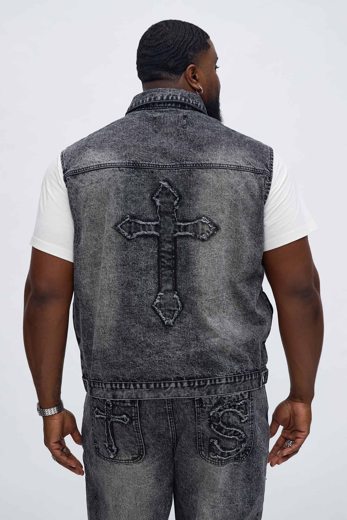 Street Testament Denim Vest - Grey