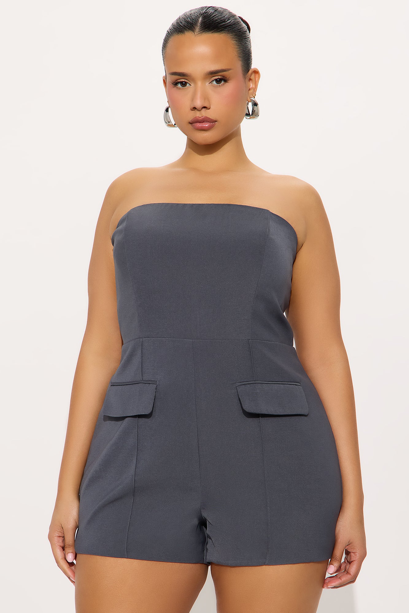 Frankie 2 Piece Blazer Romper - Grey