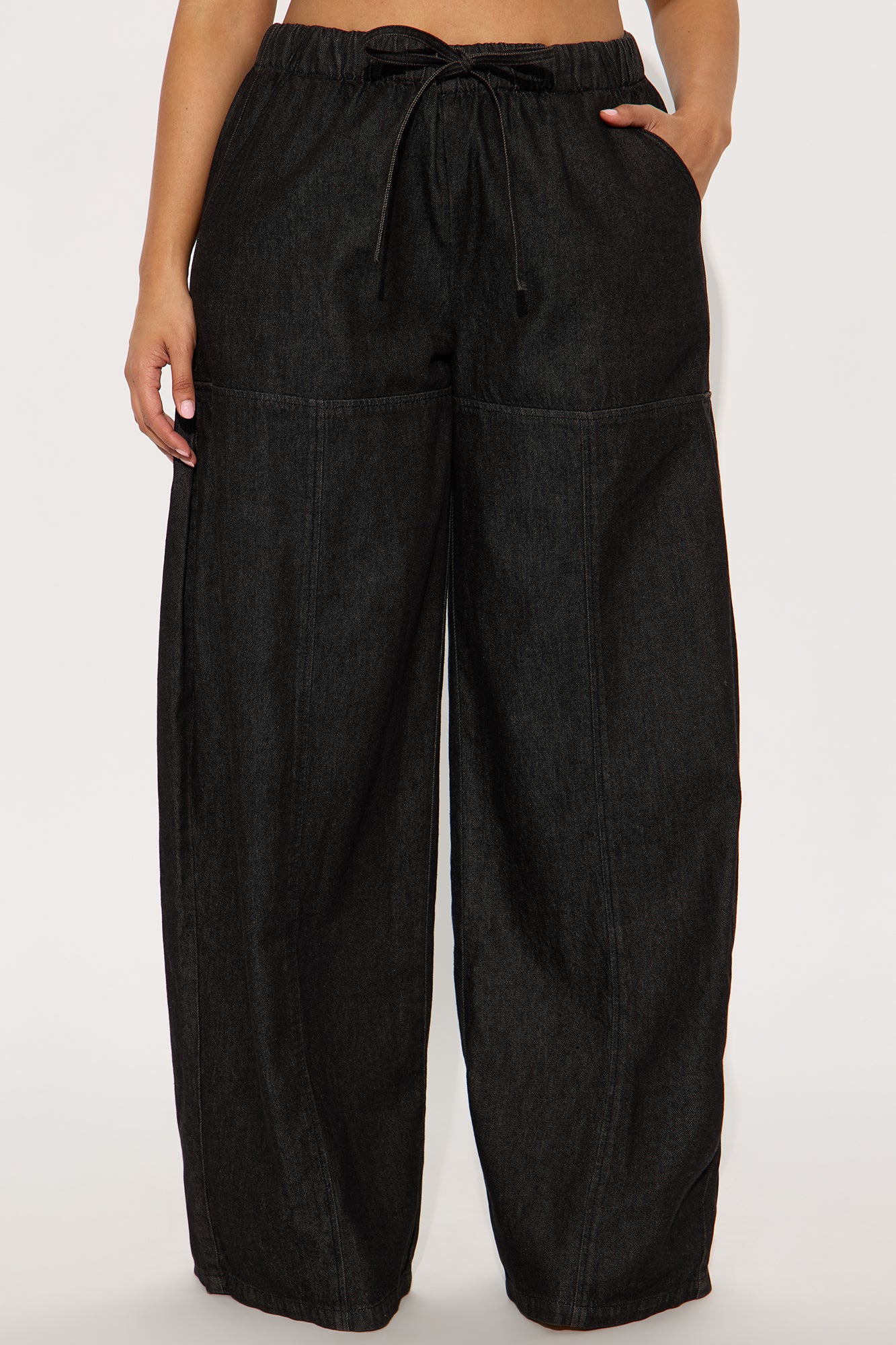 Brigantine Pull On Wide Leg Jeans - Black Wash