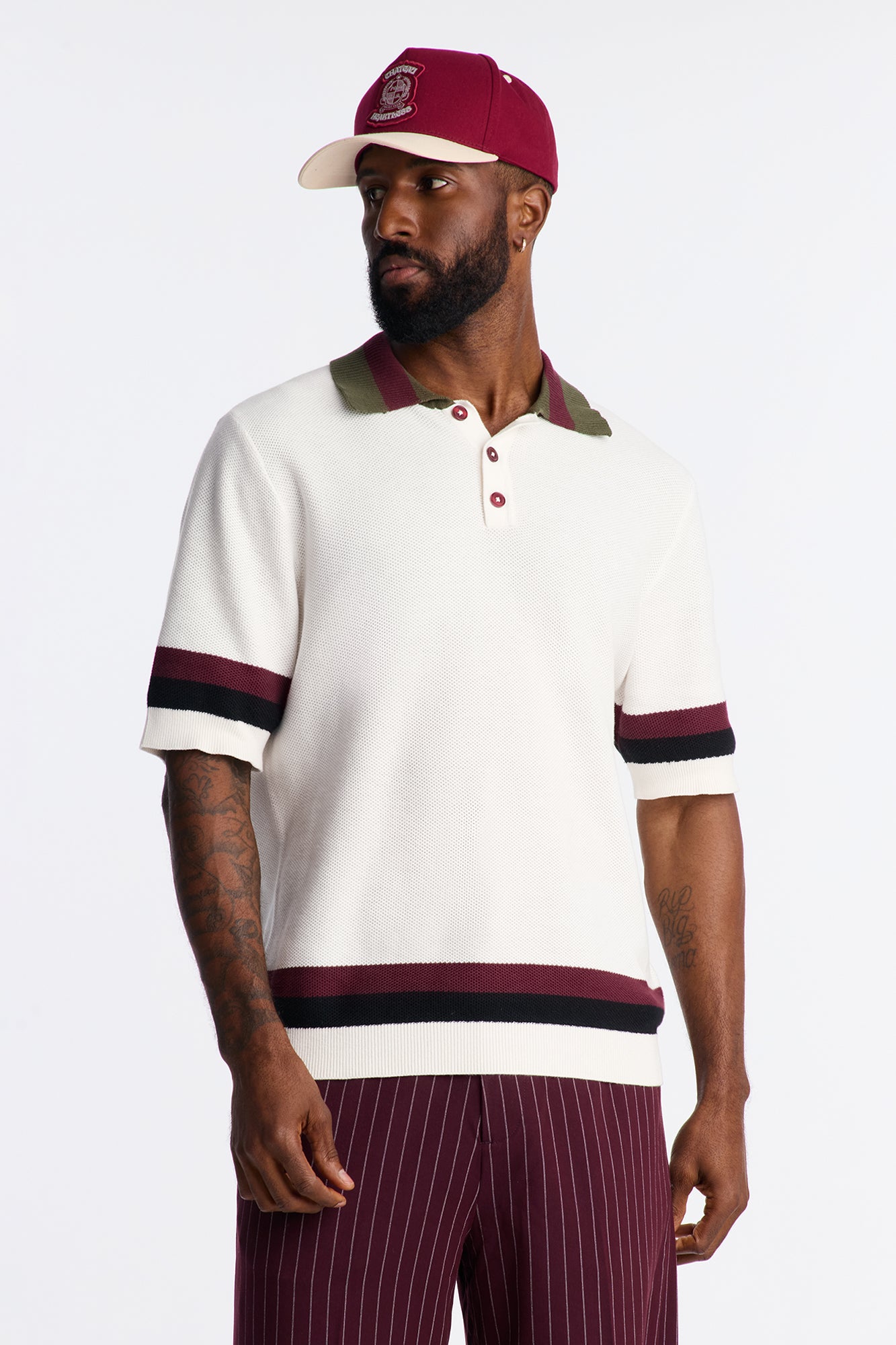 Driftwood Colorblock Short Sleeve Polo - White/combo