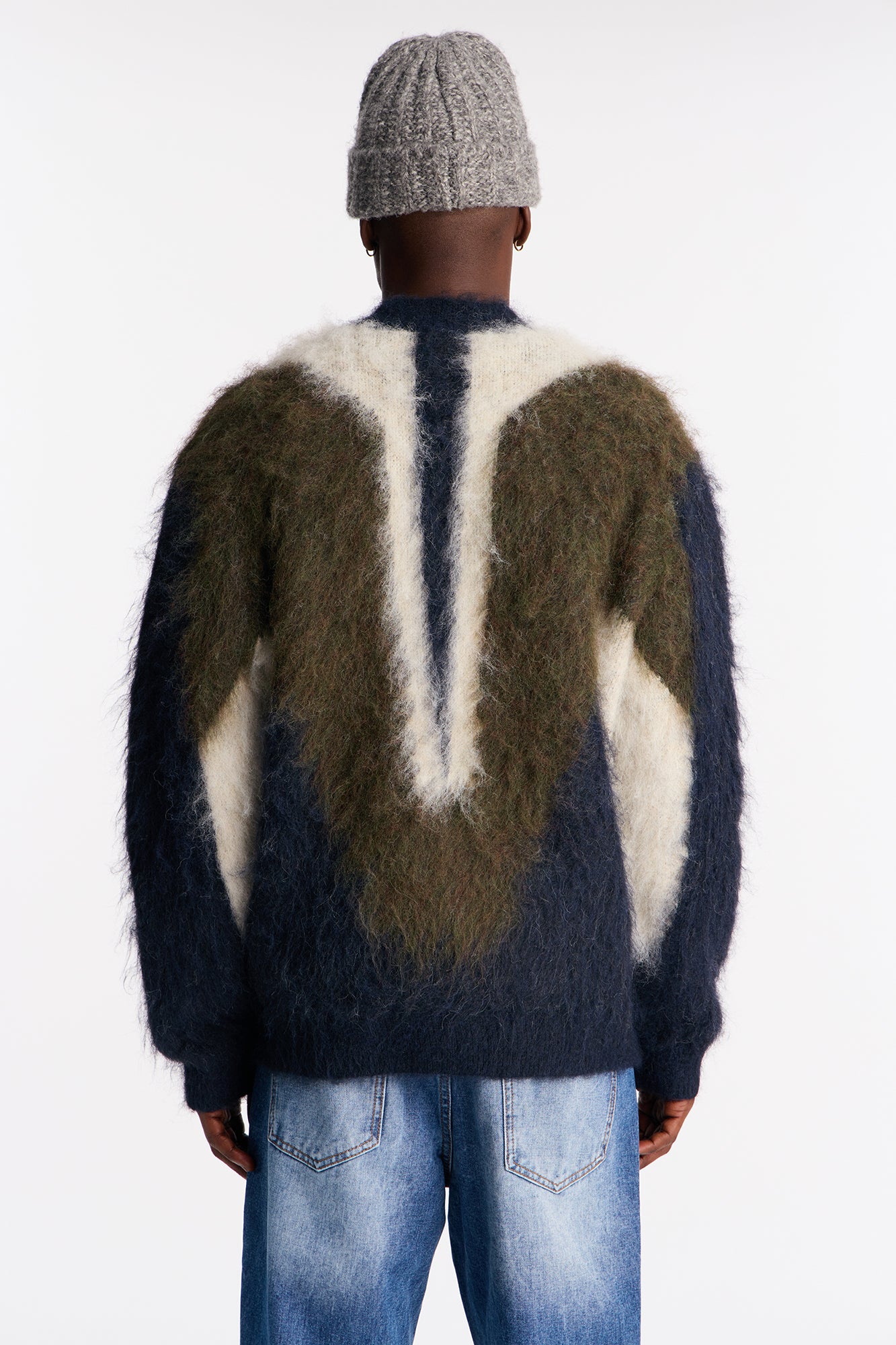 Luxury Mock Neck Sweater - Navy/combo