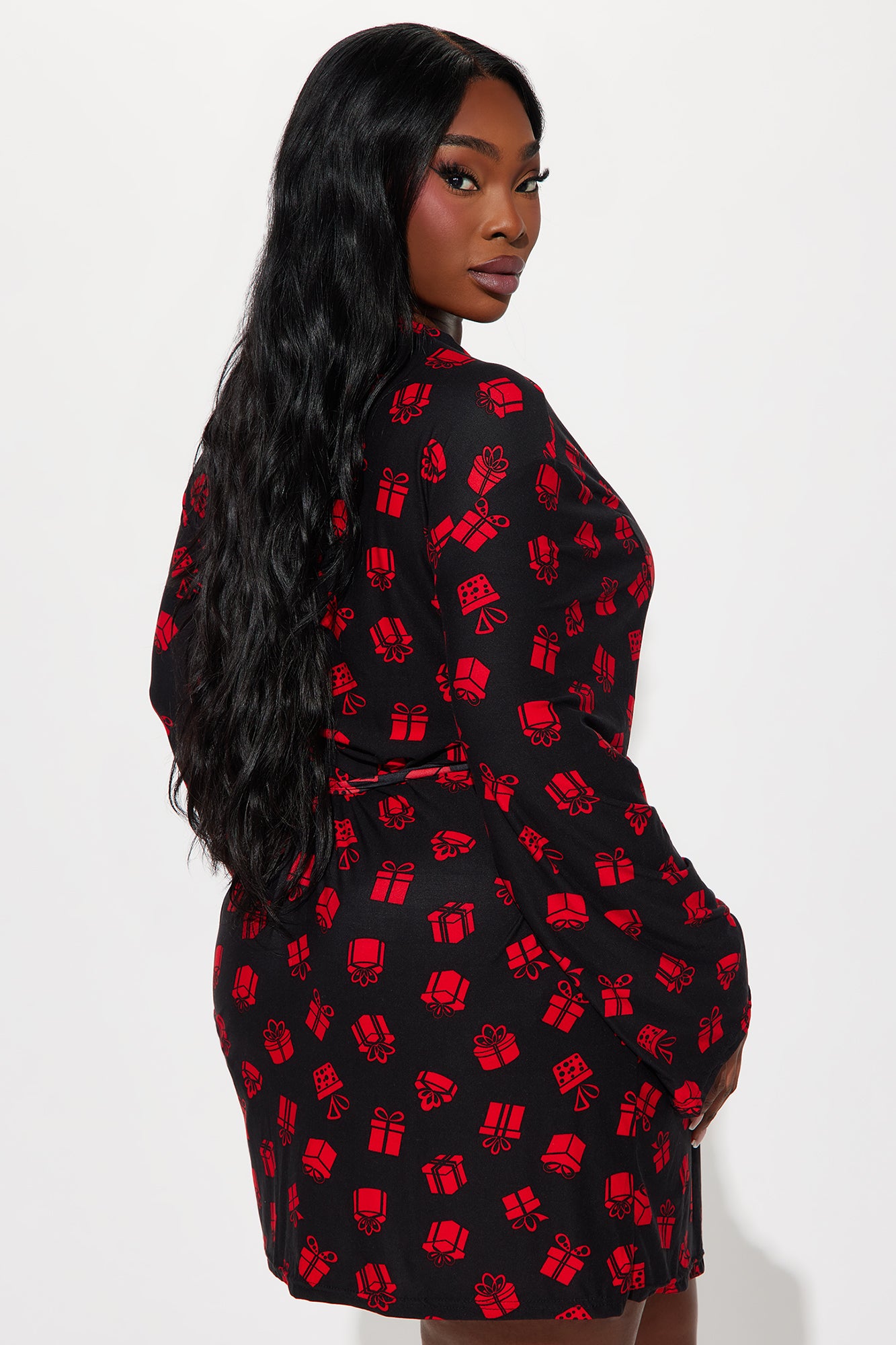 Open Me First Gift PJ Robe Set - Red/Black