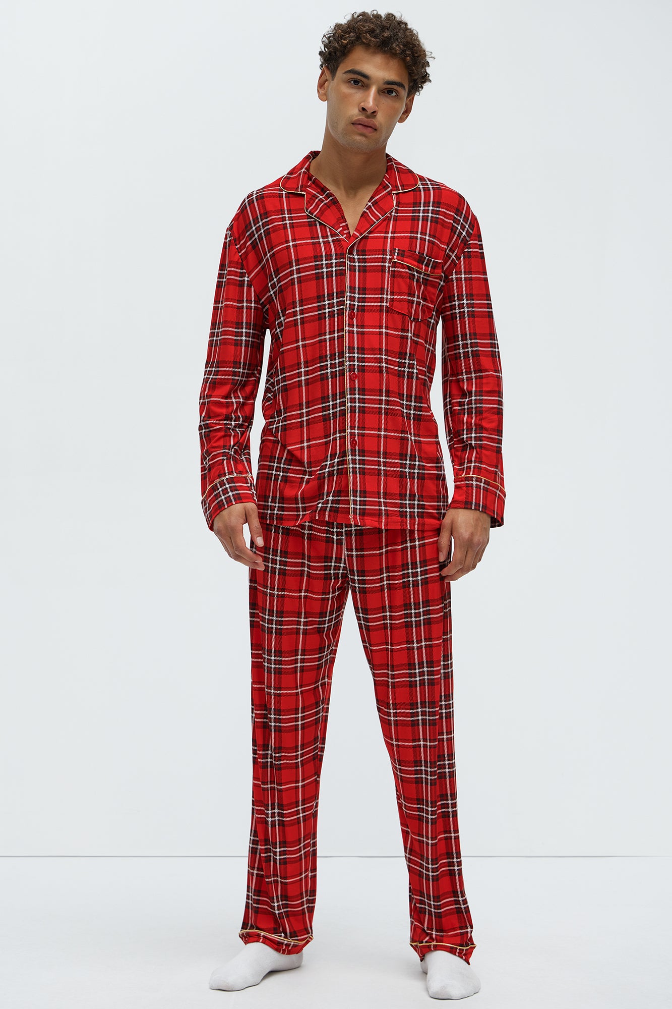 Jolly Season Holiday PJ Set - Red/combo