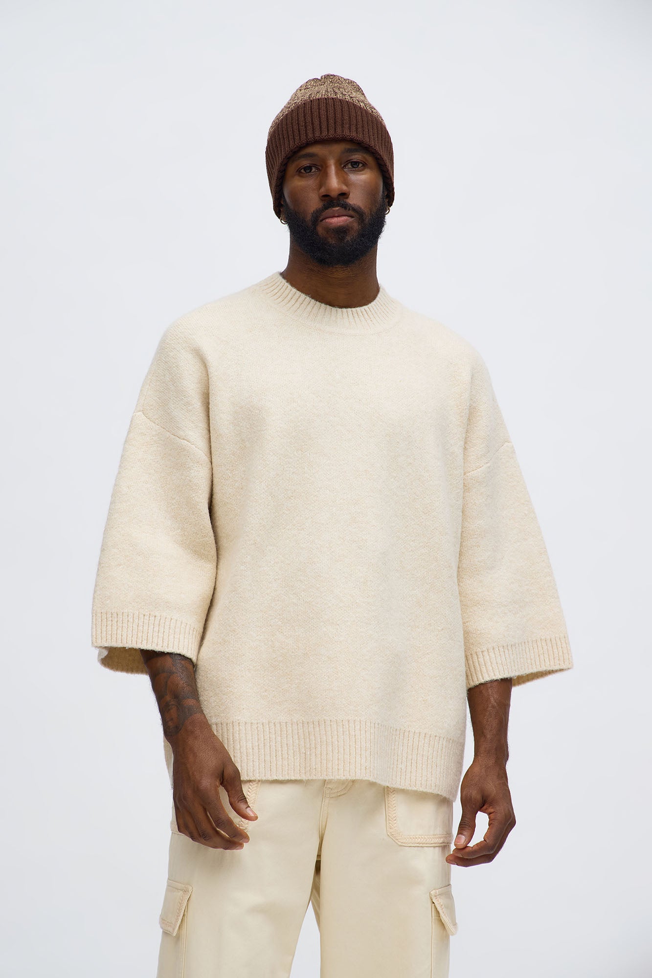 Oversized Ararat Sweater Shirt - Beige