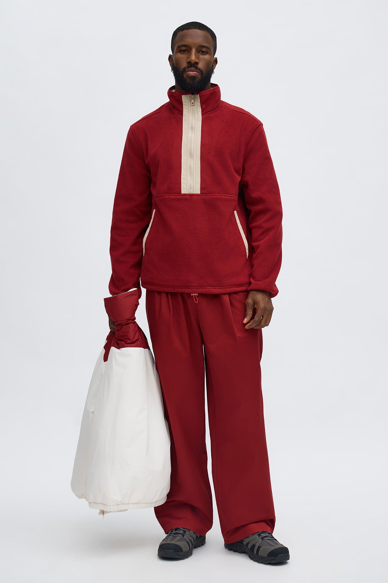 Take A Hike Quarter Zip Sweatshirt - Burgundy