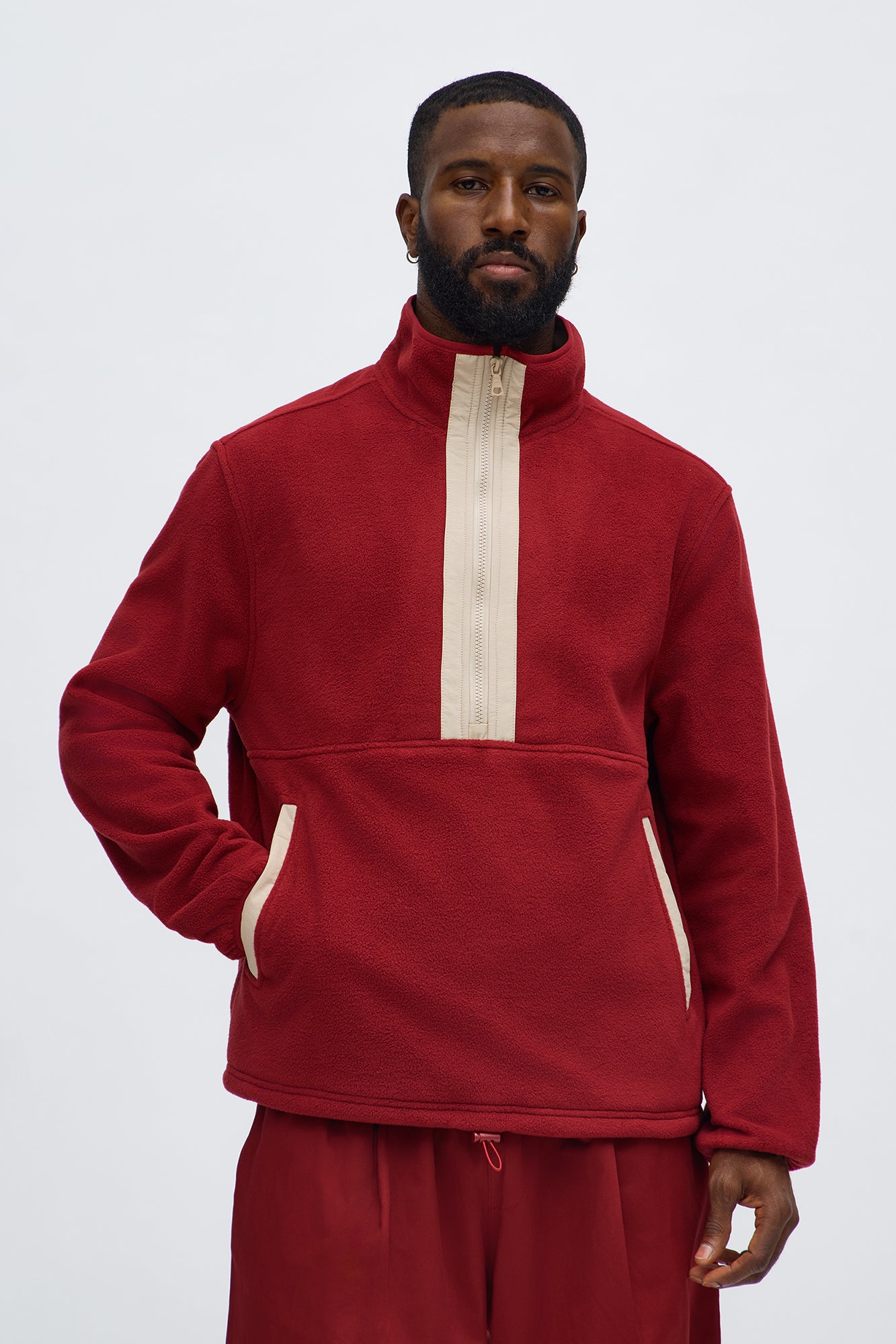 Take A Hike Quarter Zip Sweatshirt - Burgundy