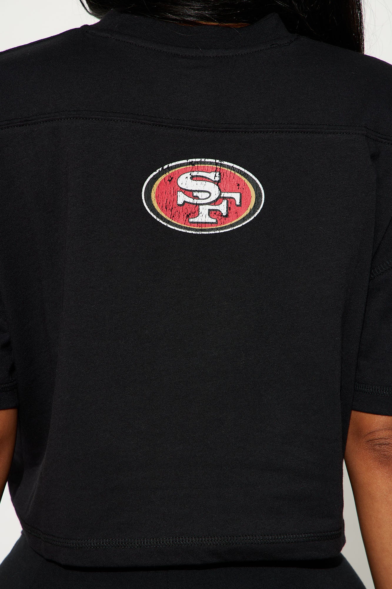 49ers Game Plan Cropped Tee - Black