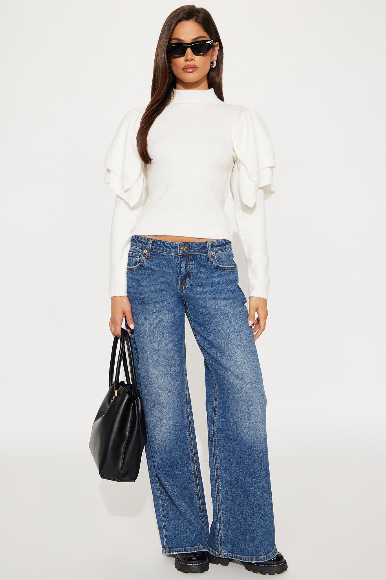 Sweet Nothings Mock Neck Sweater - White