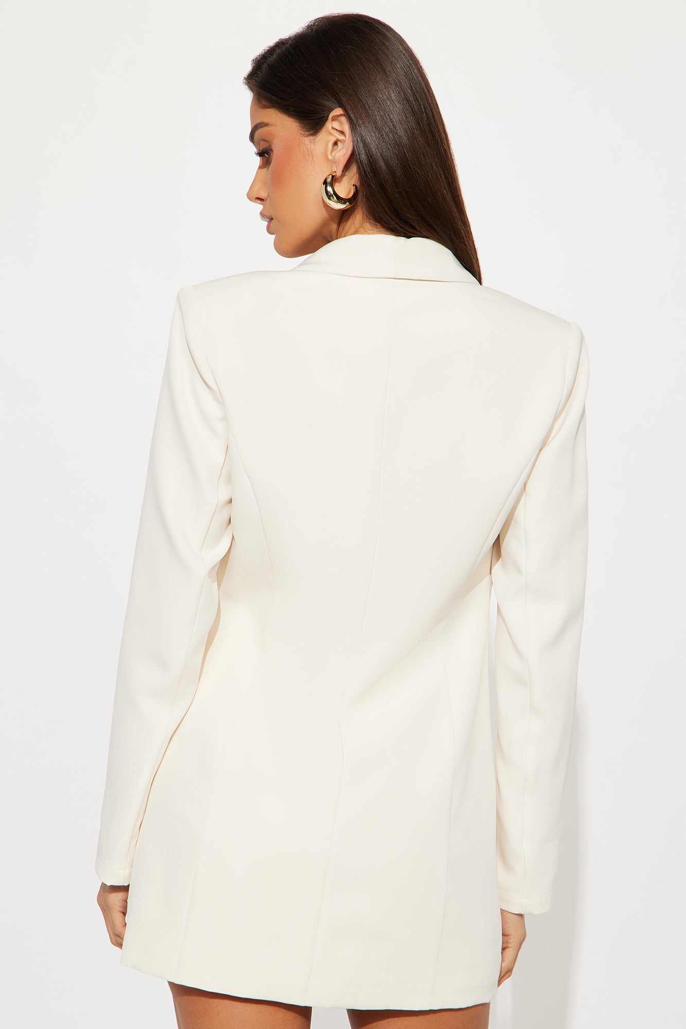 Hard To Please Blazer Mini Skirt Set - Cream