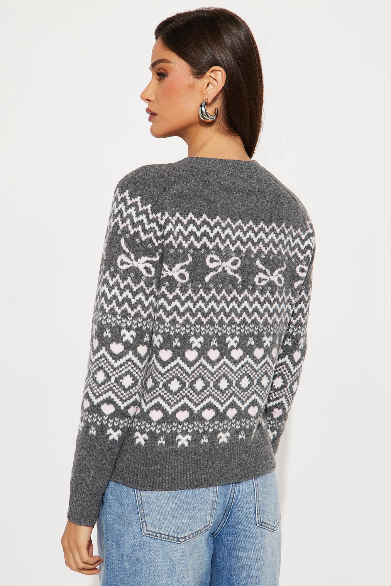 Lodge Life Fair Isle Sweater - Charcoal/combo