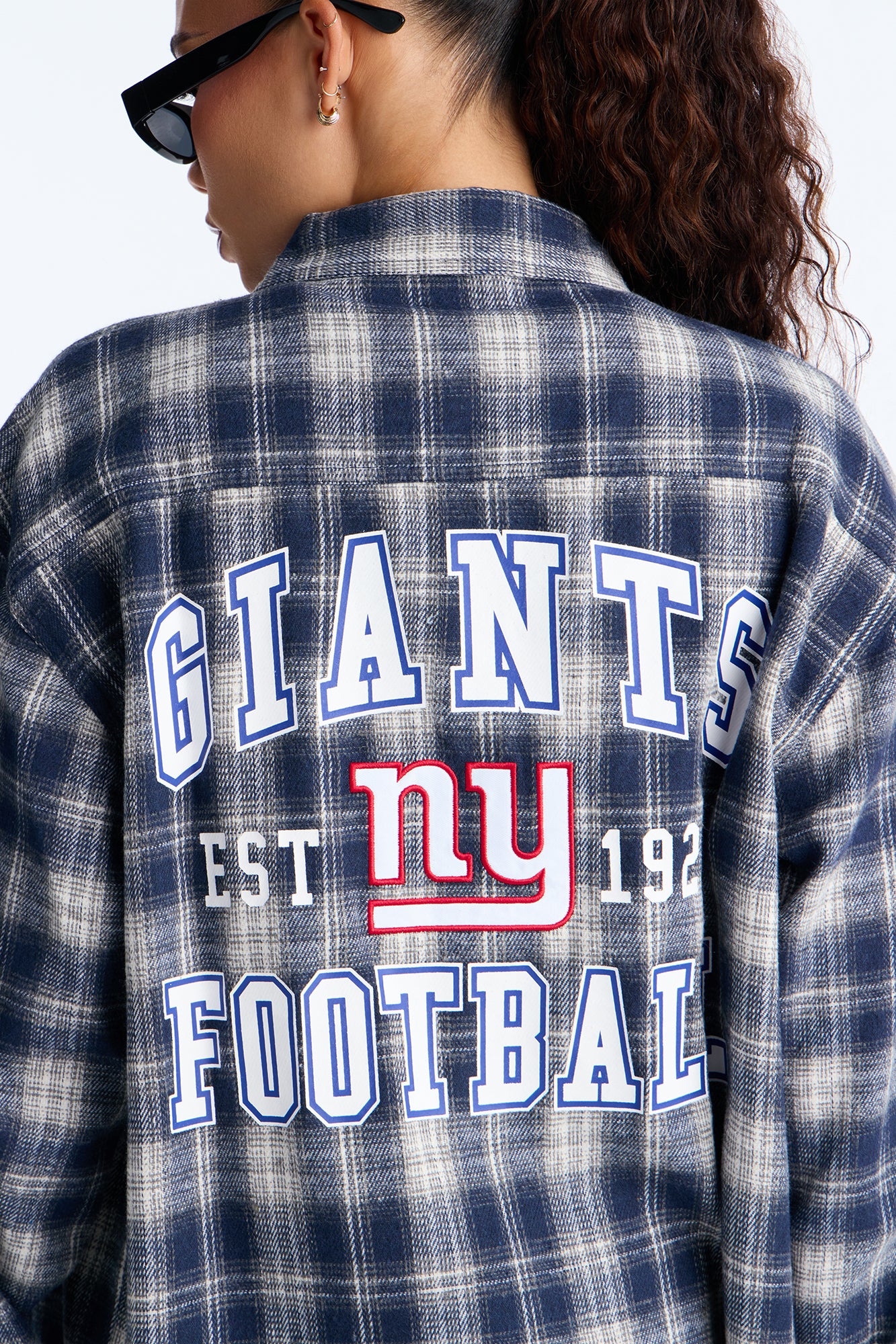 NFL NY Giants Plaid Flannel - Blue/combo