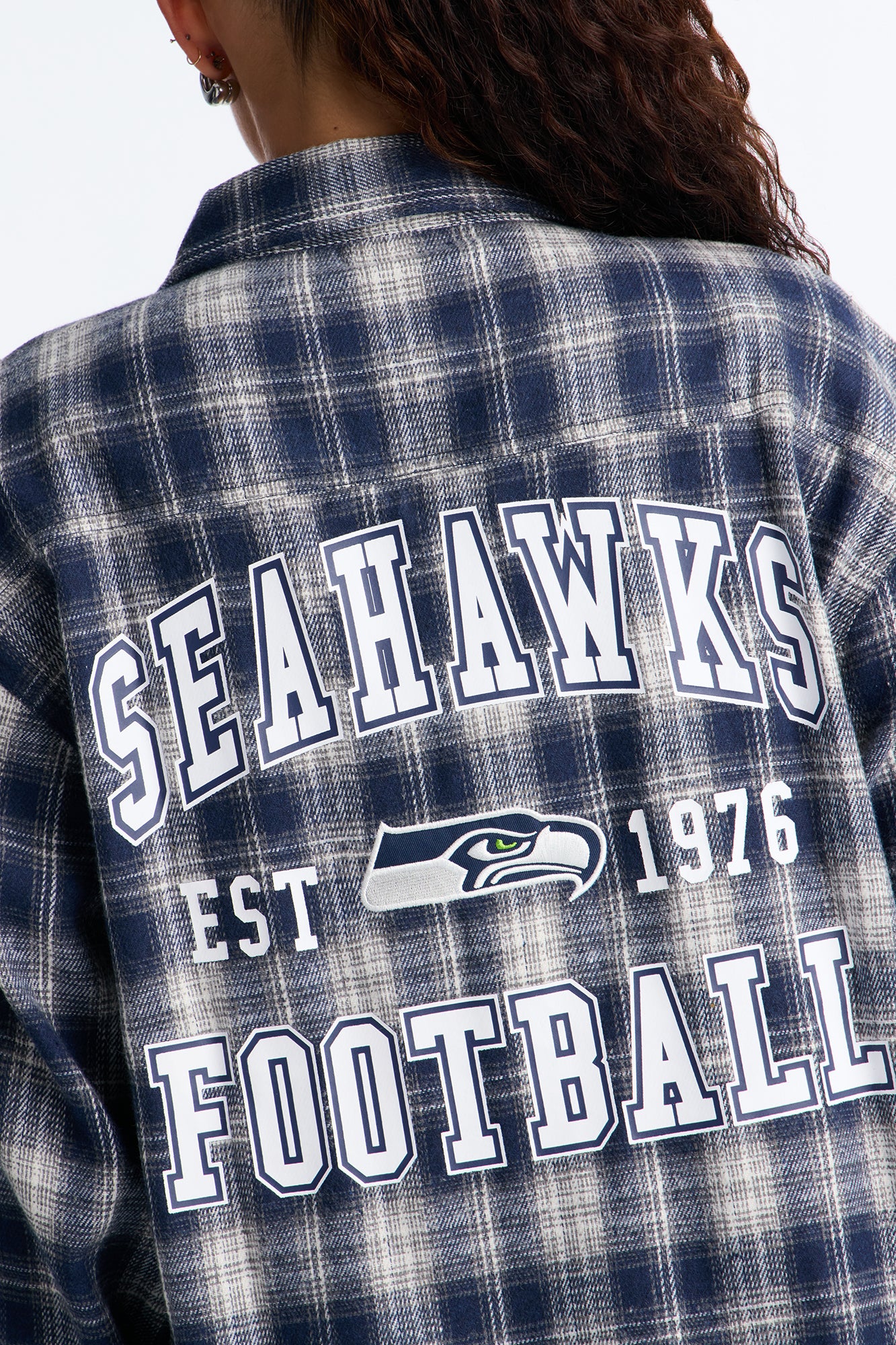 NFL Seattle Seahawks Plaid Flannel - Blue/combo