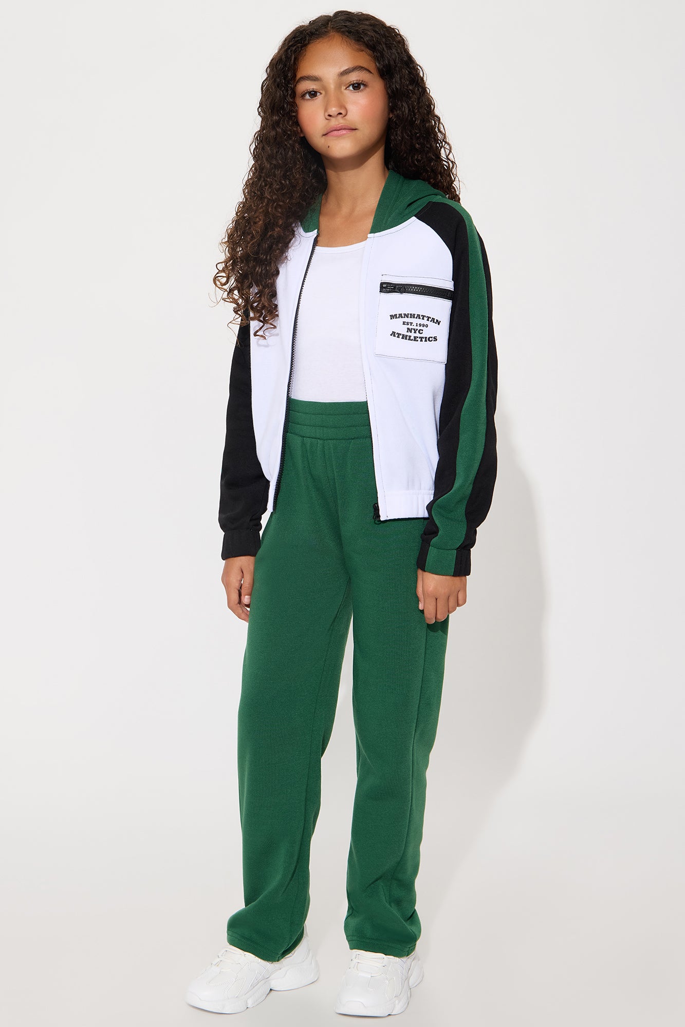 Mini Manhattan Fleece Pant Set - Hunter